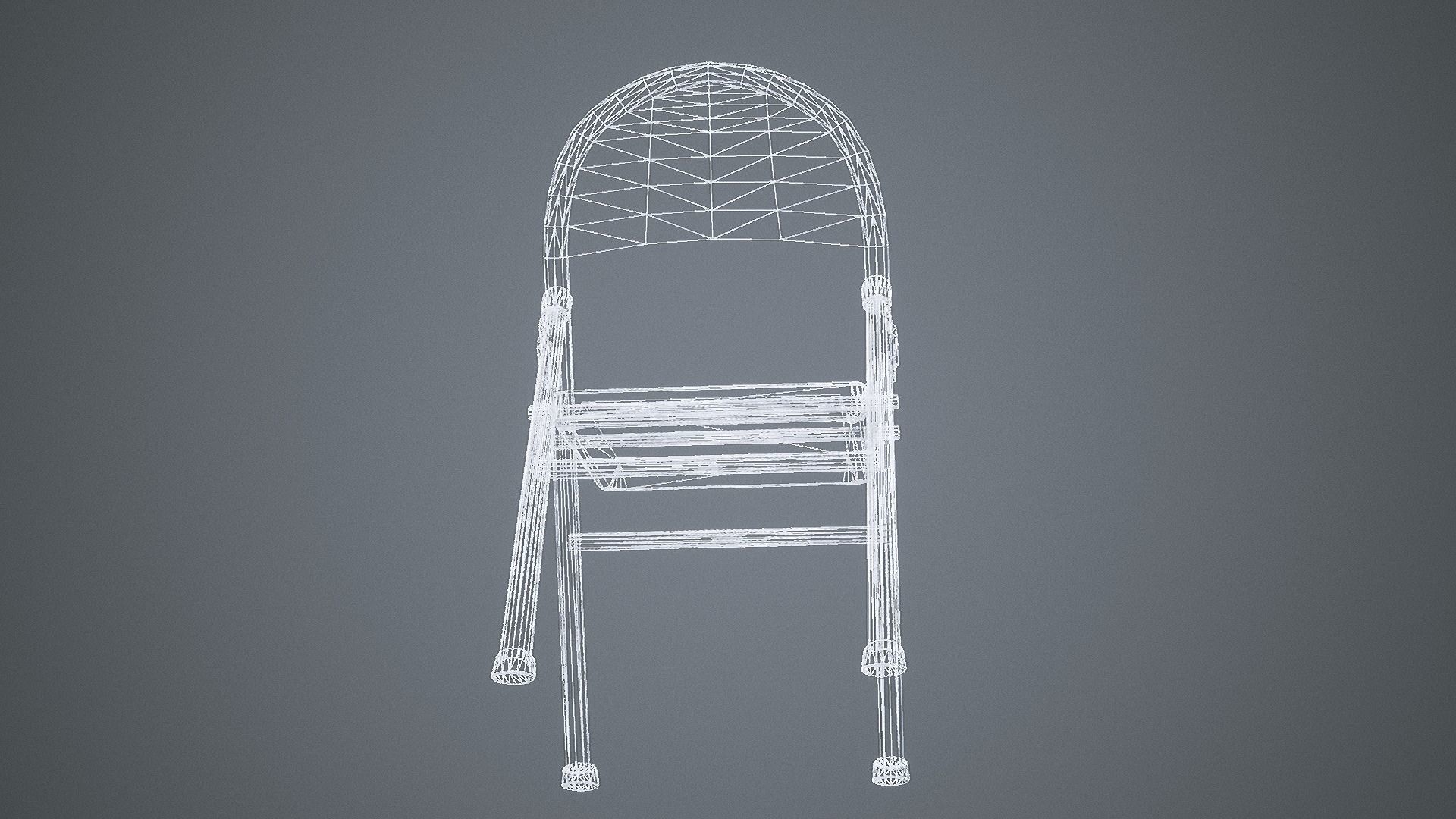 Folding Chair Low-poly 3D model_27