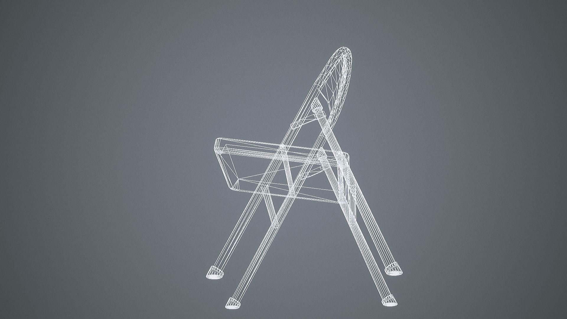 Folding Chair Low-poly 3D model_25