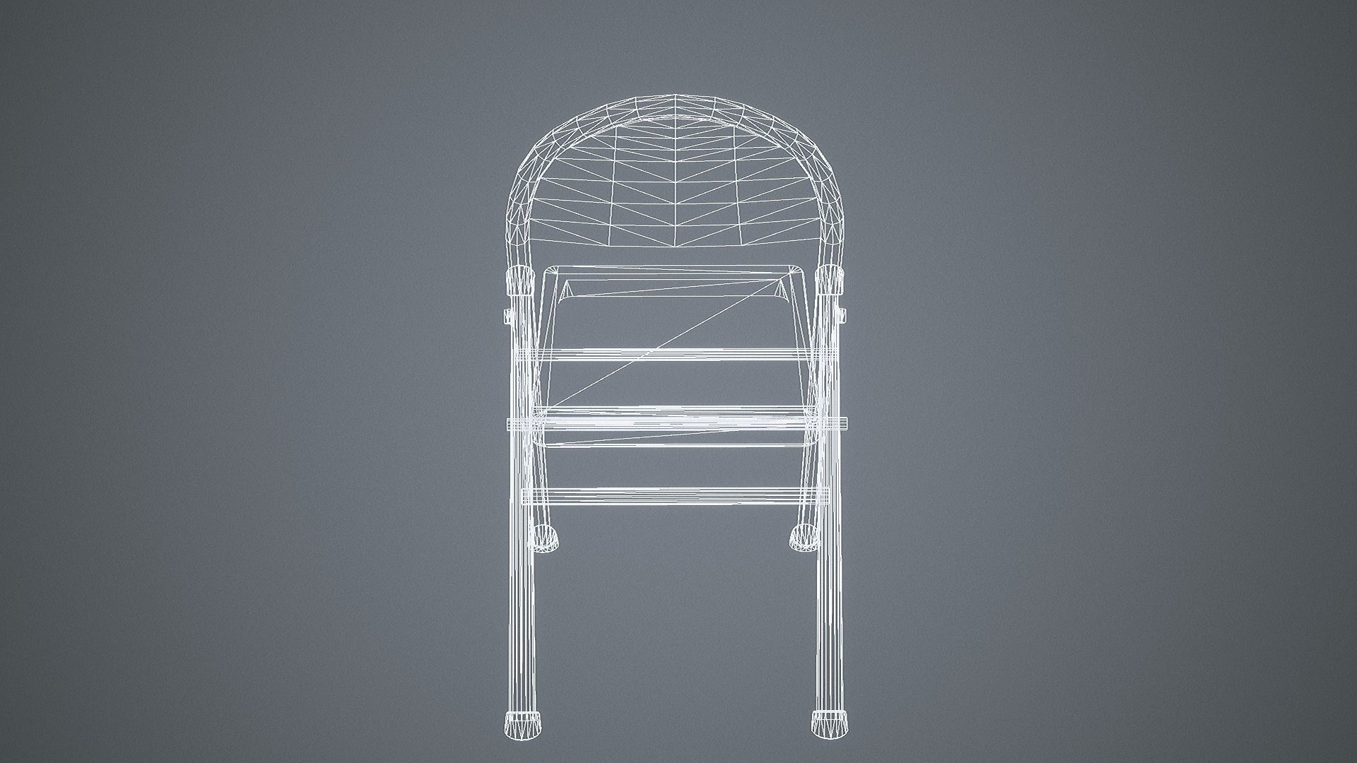 Folding Chair Low-poly 3D model_16