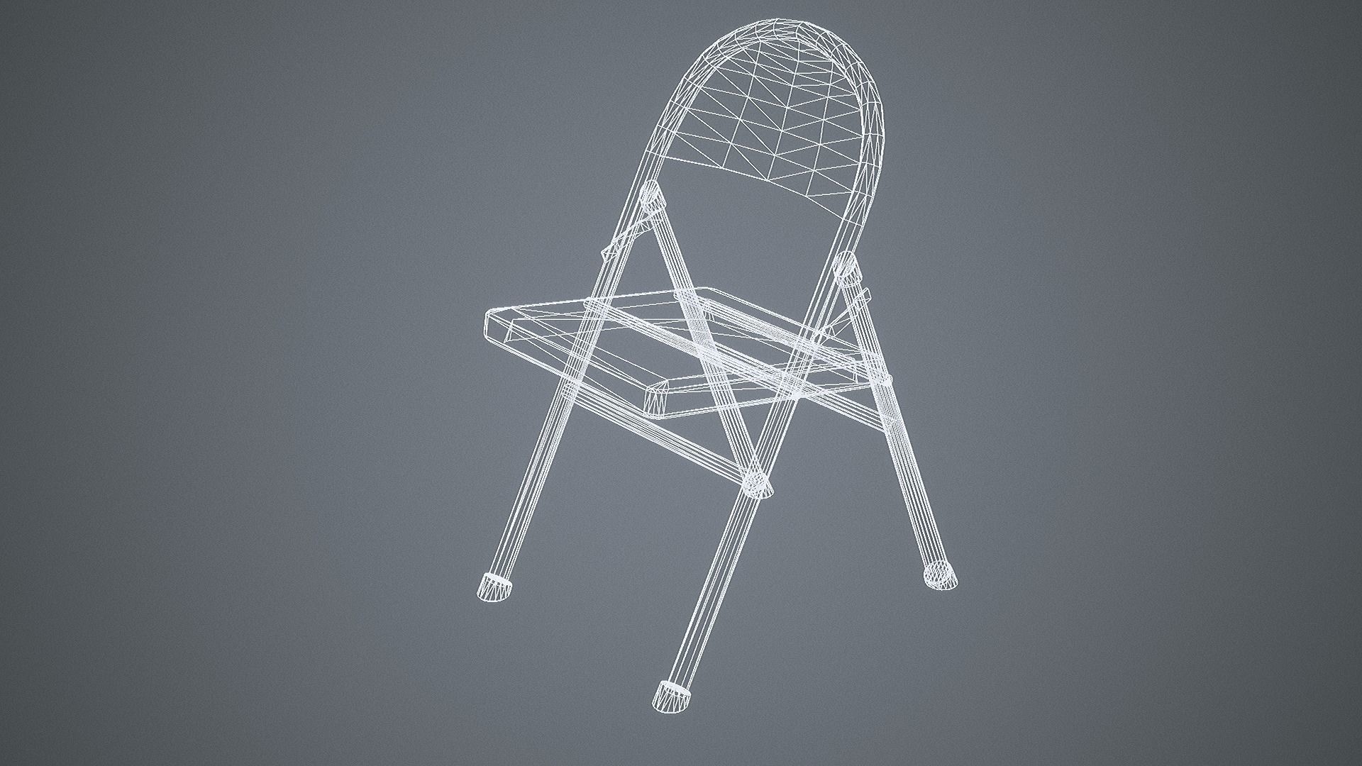 Folding Chair Low-poly 3D model_23