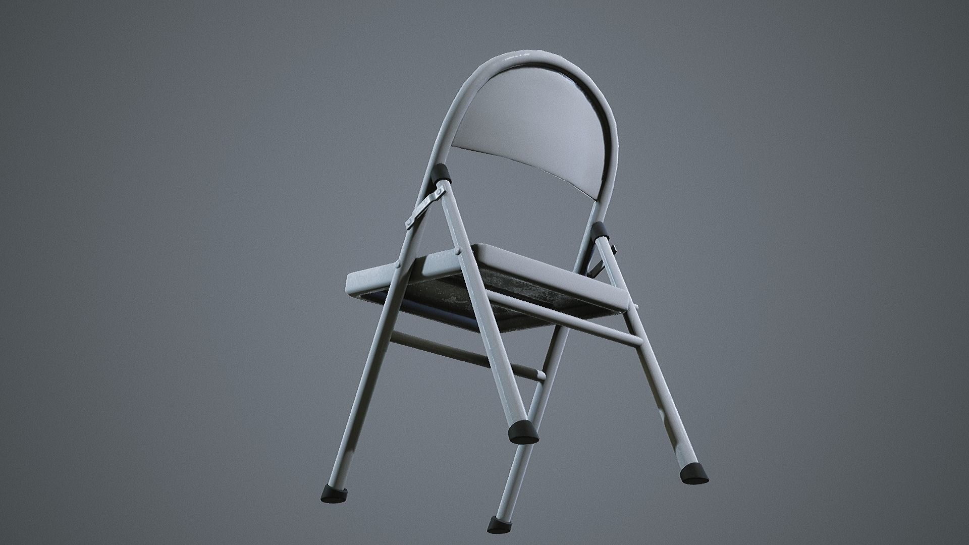 Folding Chair Low-poly 3D model_10