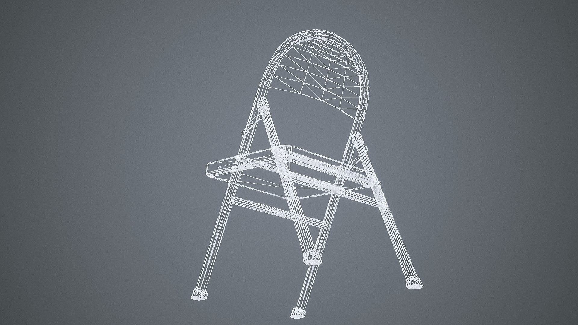Folding Chair Low-poly 3D model_26