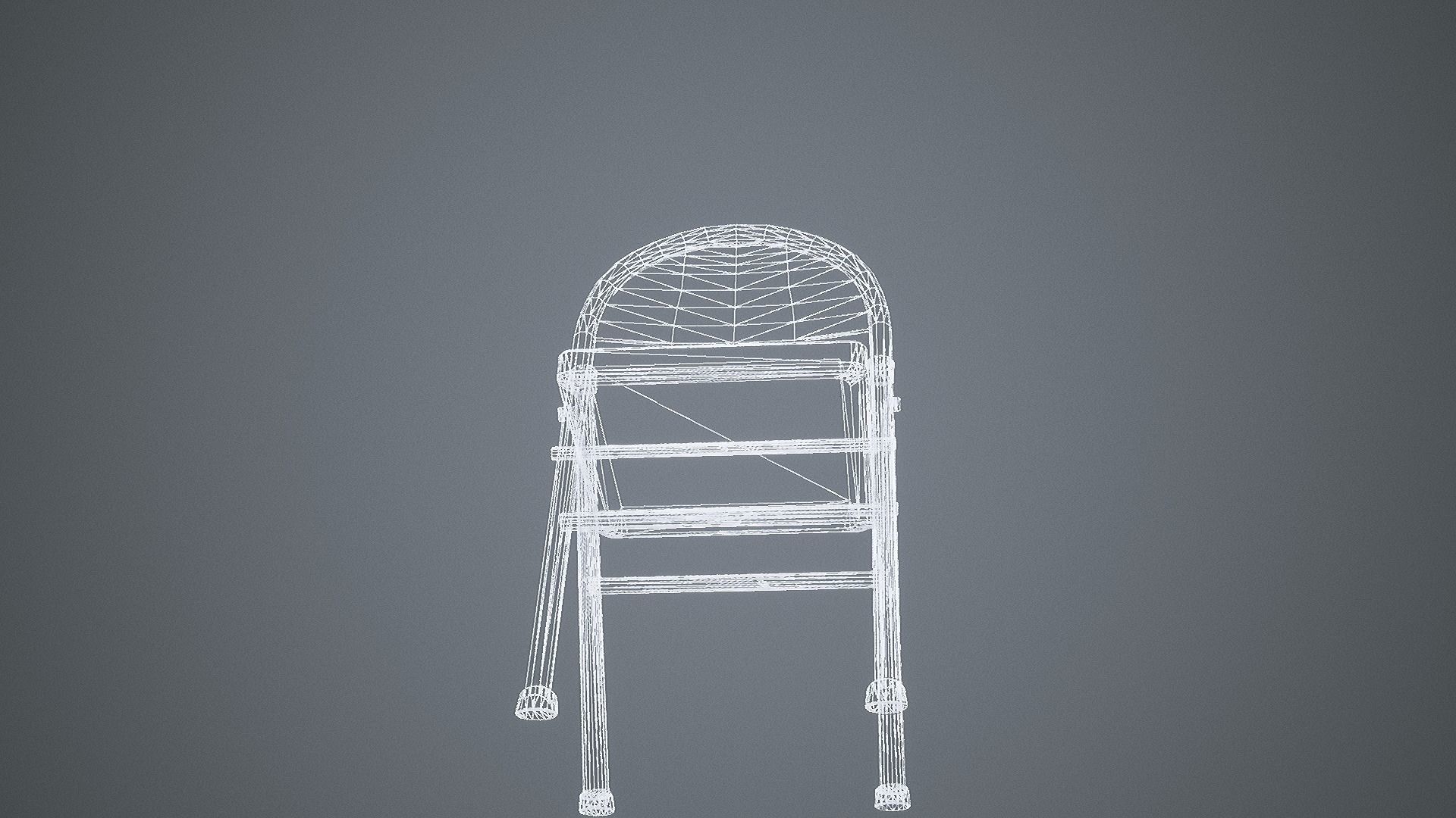 Folding Chair Low-poly 3D model_31
