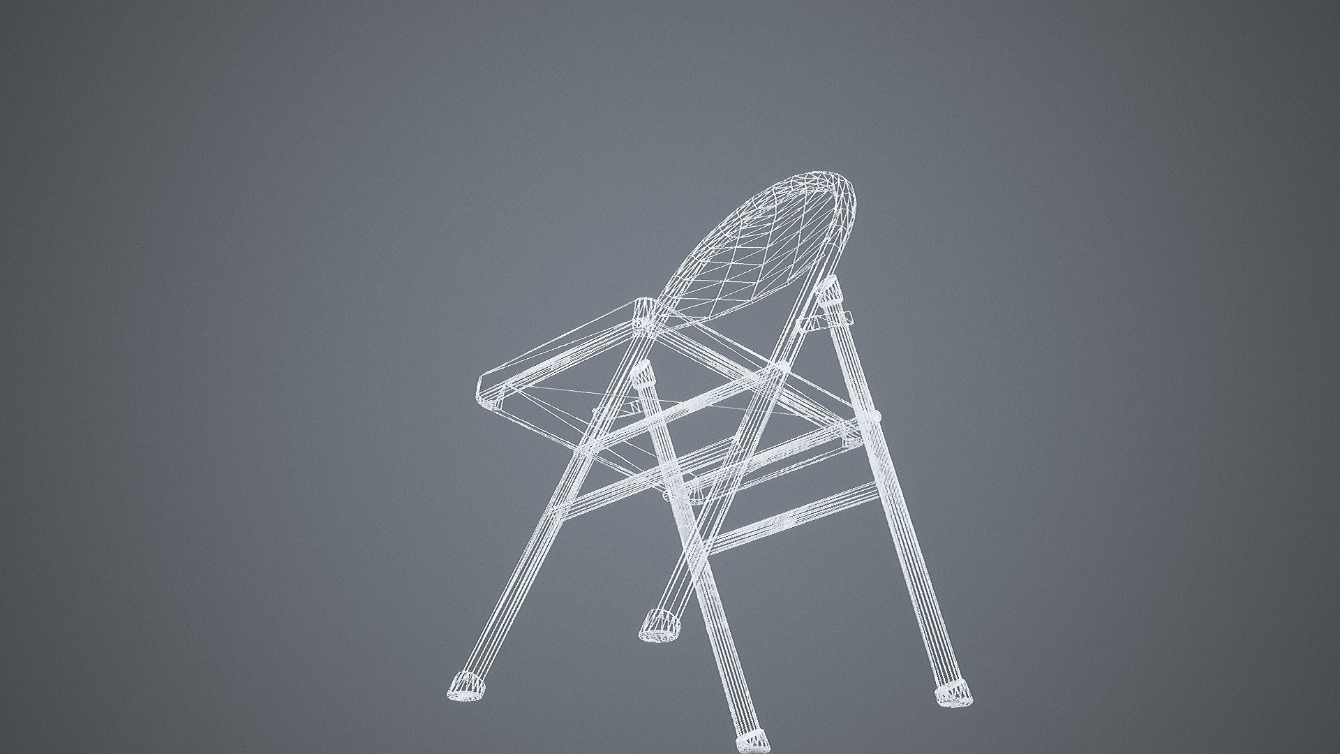 Folding Chair Low-poly 3D model_24