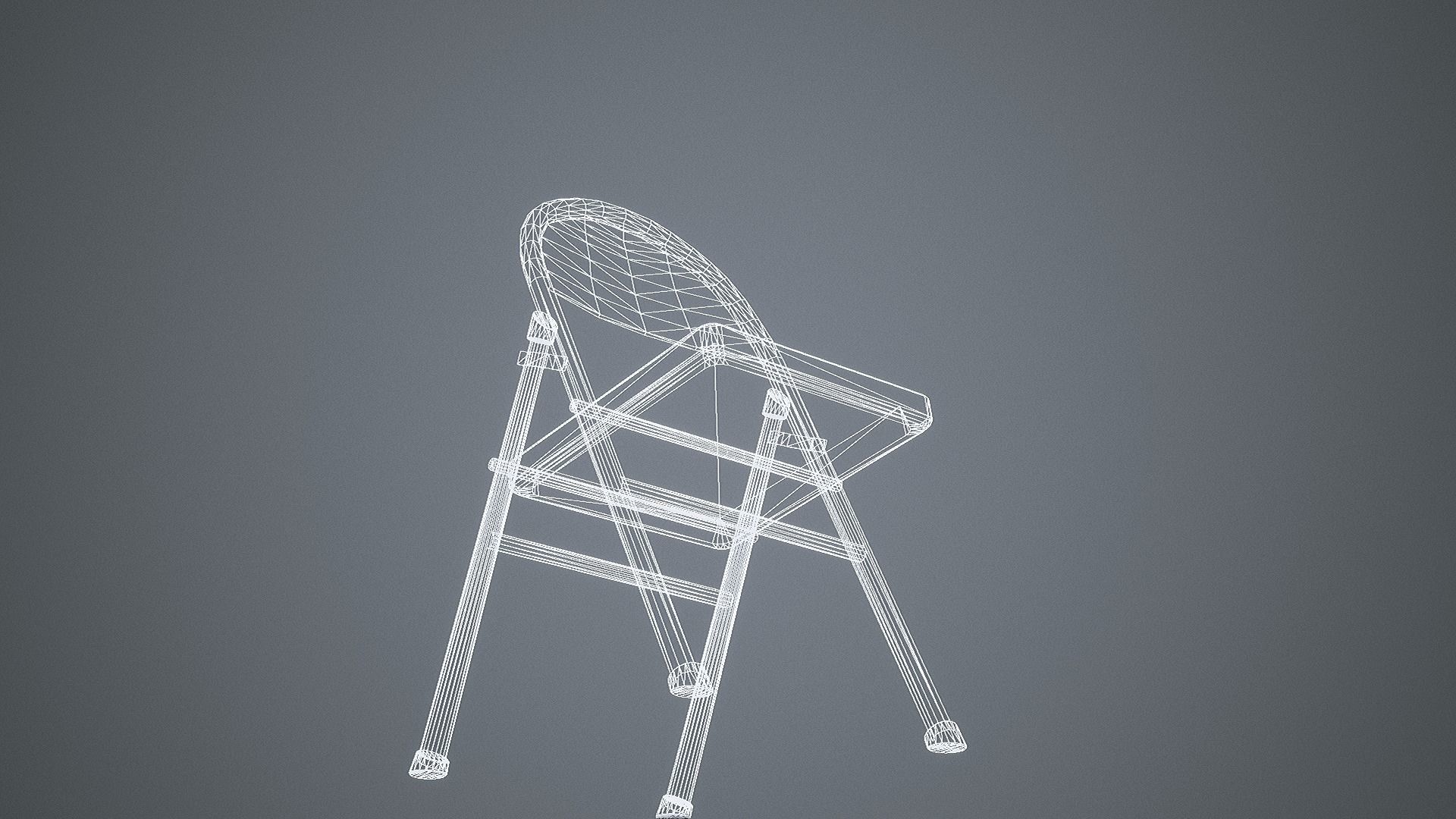 Folding Chair Low-poly 3D model_30