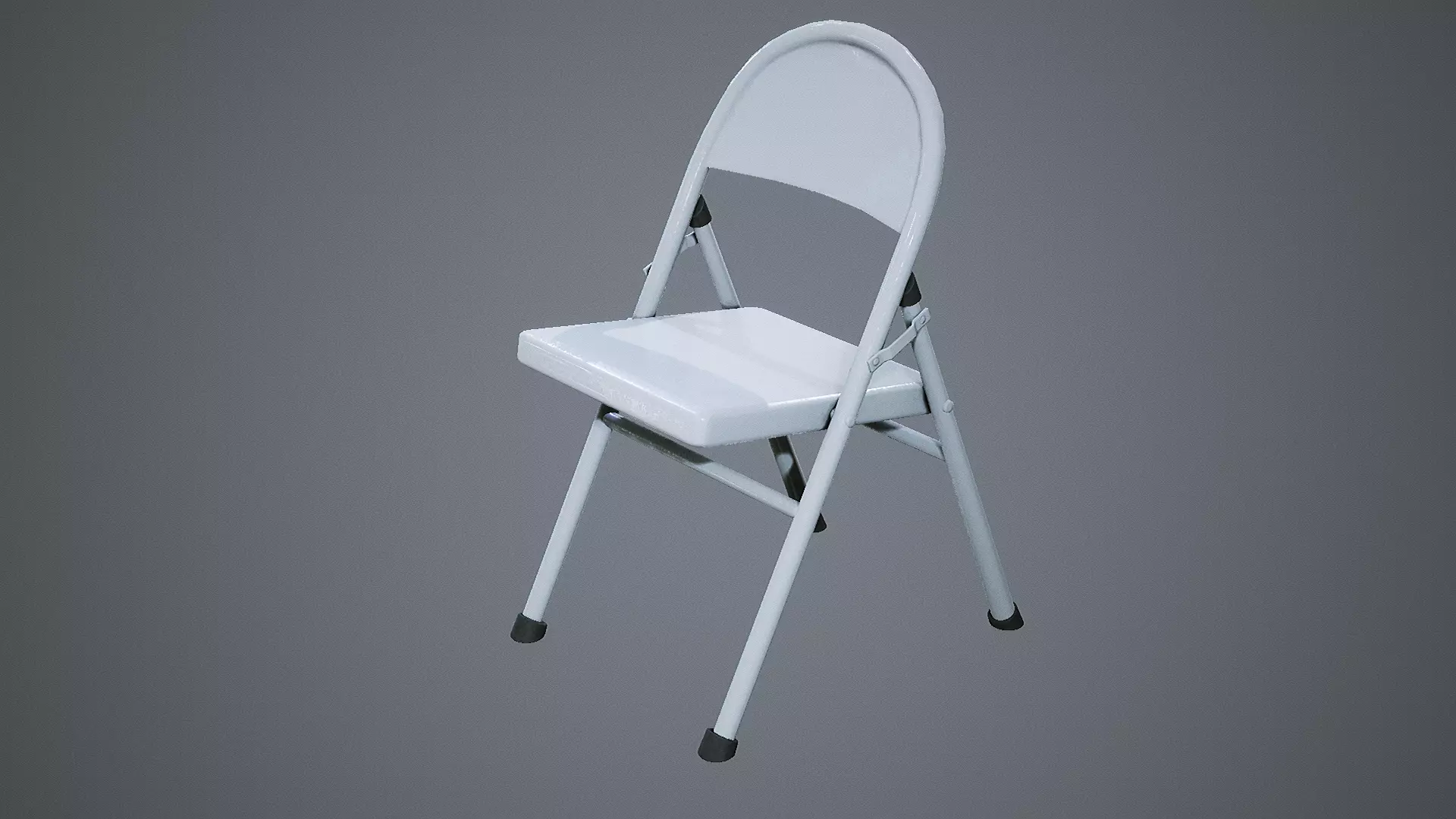 Folding Chair Low-poly 3D model_0