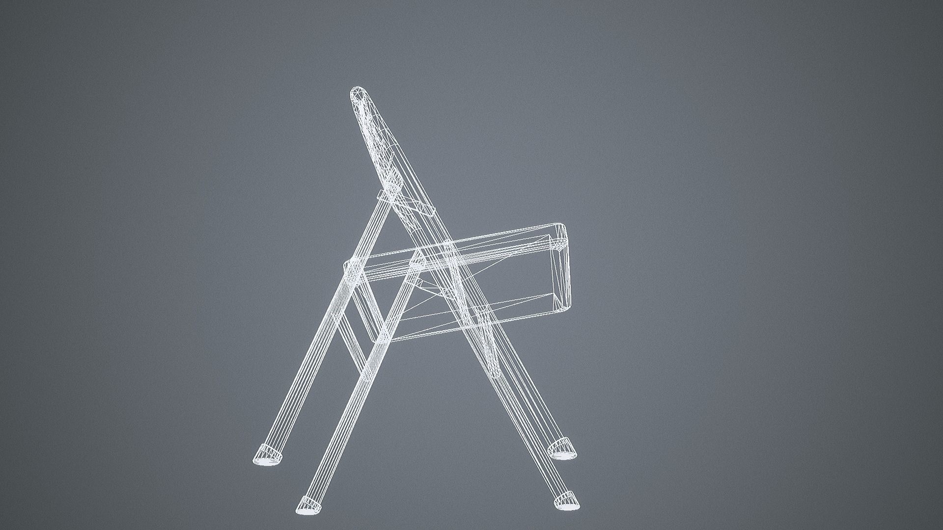 Folding Chair Low-poly 3D model_29