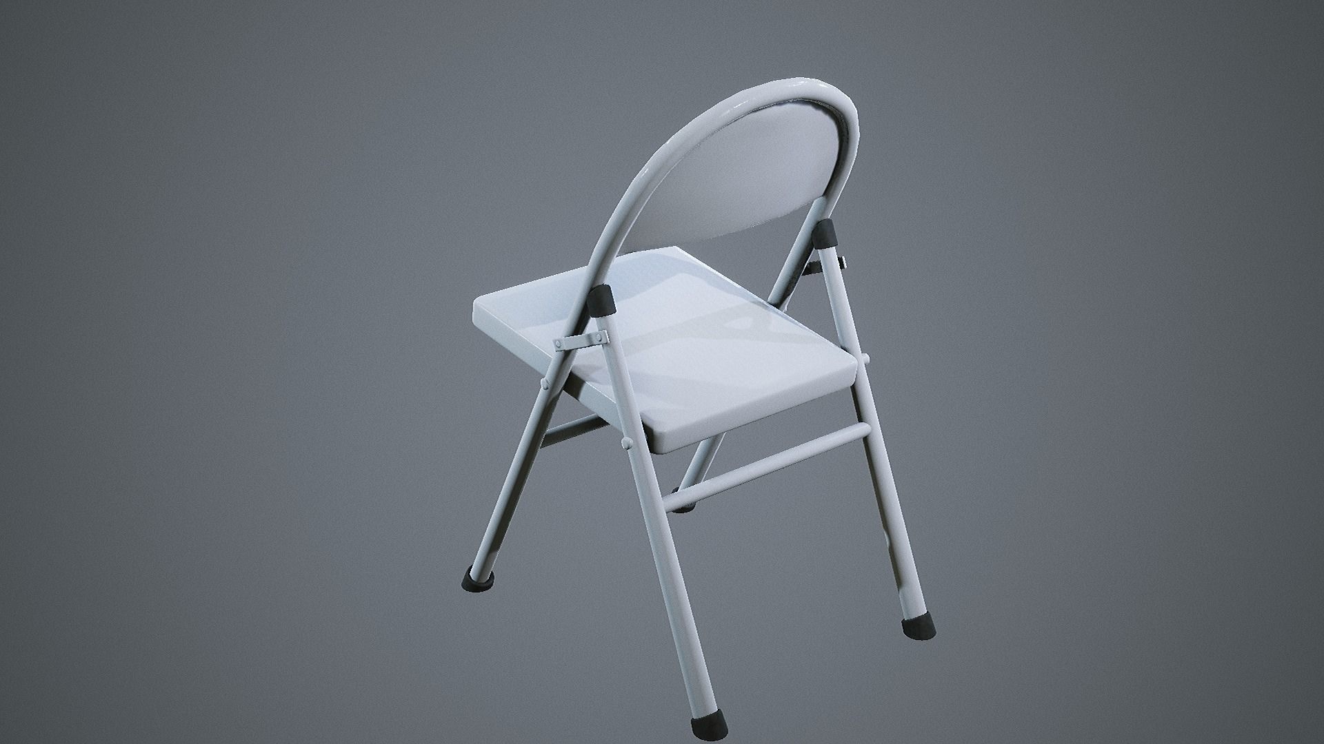 Folding Chair Low-poly 3D model_4