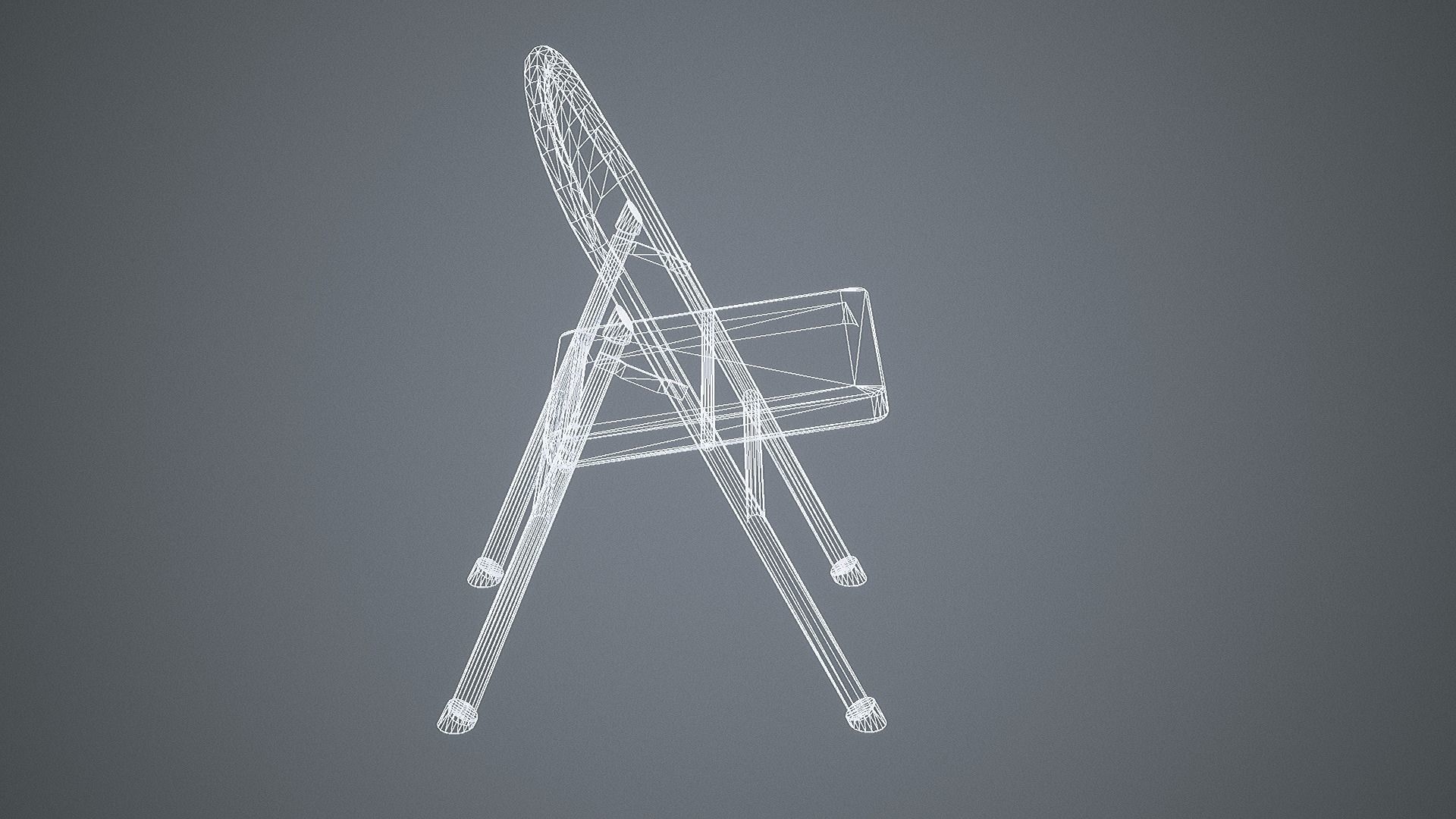 Folding Chair Low-poly 3D model_17