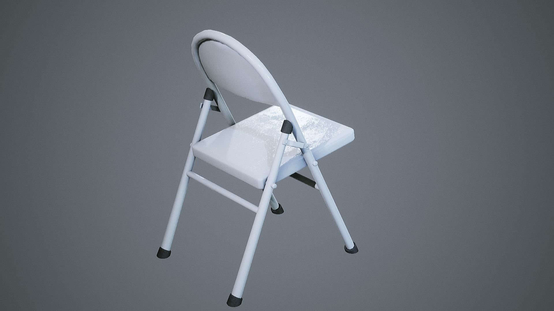 Folding Chair Low-poly 3D model_5