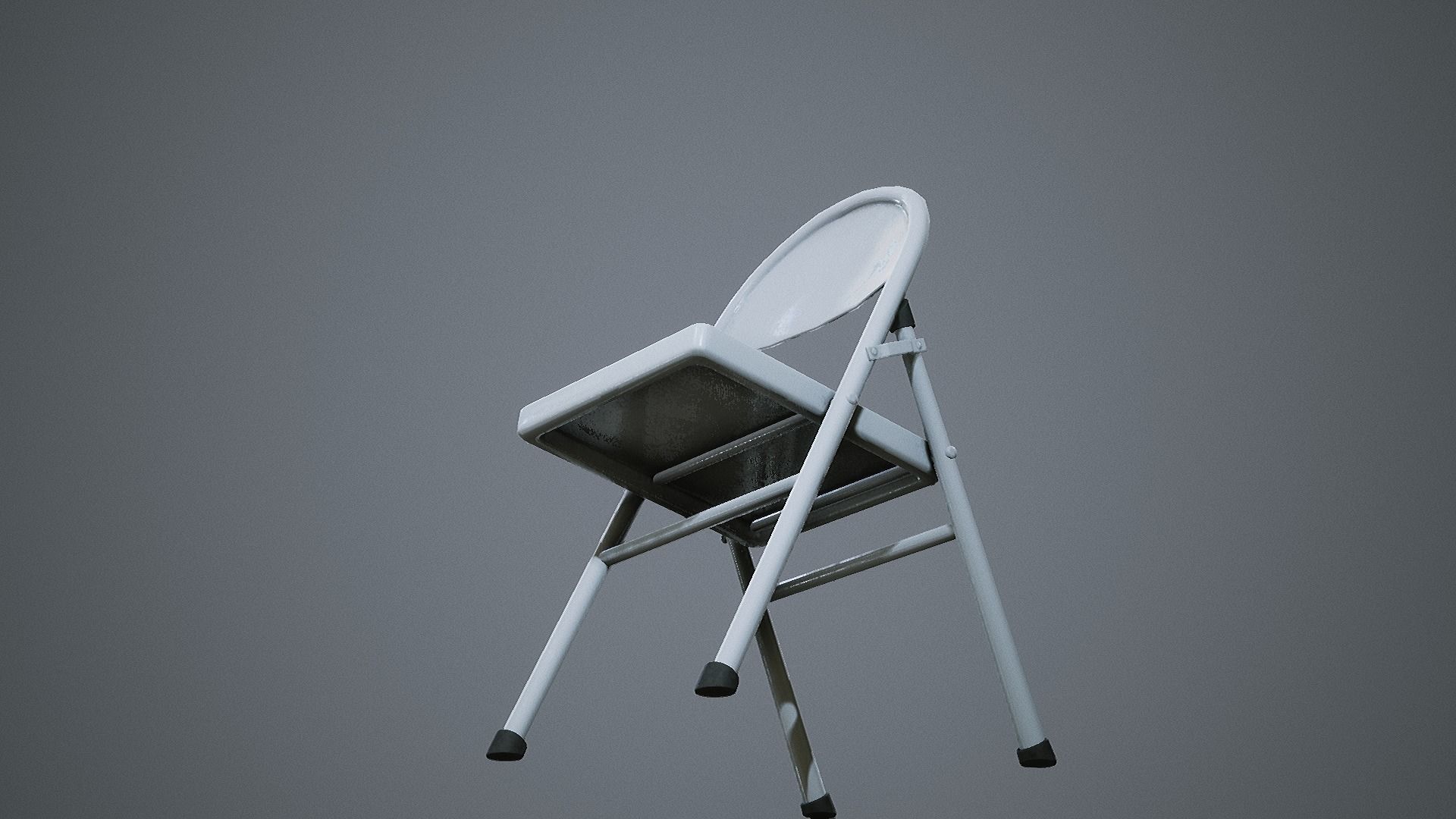 Folding Chair Low-poly 3D model_7