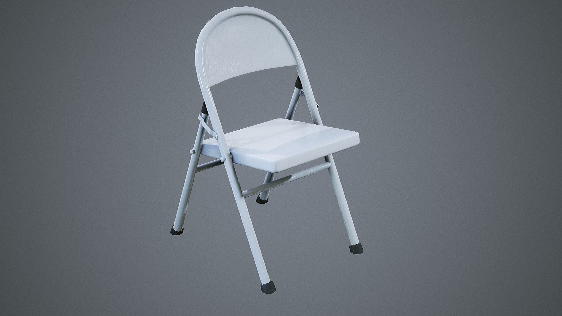 Folding Chair Low-poly 3D model_6