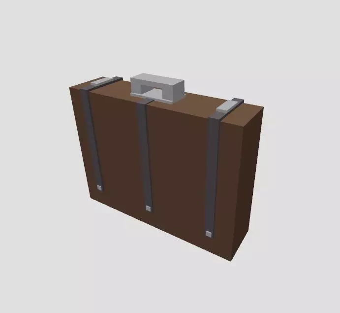 Low Poly Suitcase briefcase Low-poly 3D model_0