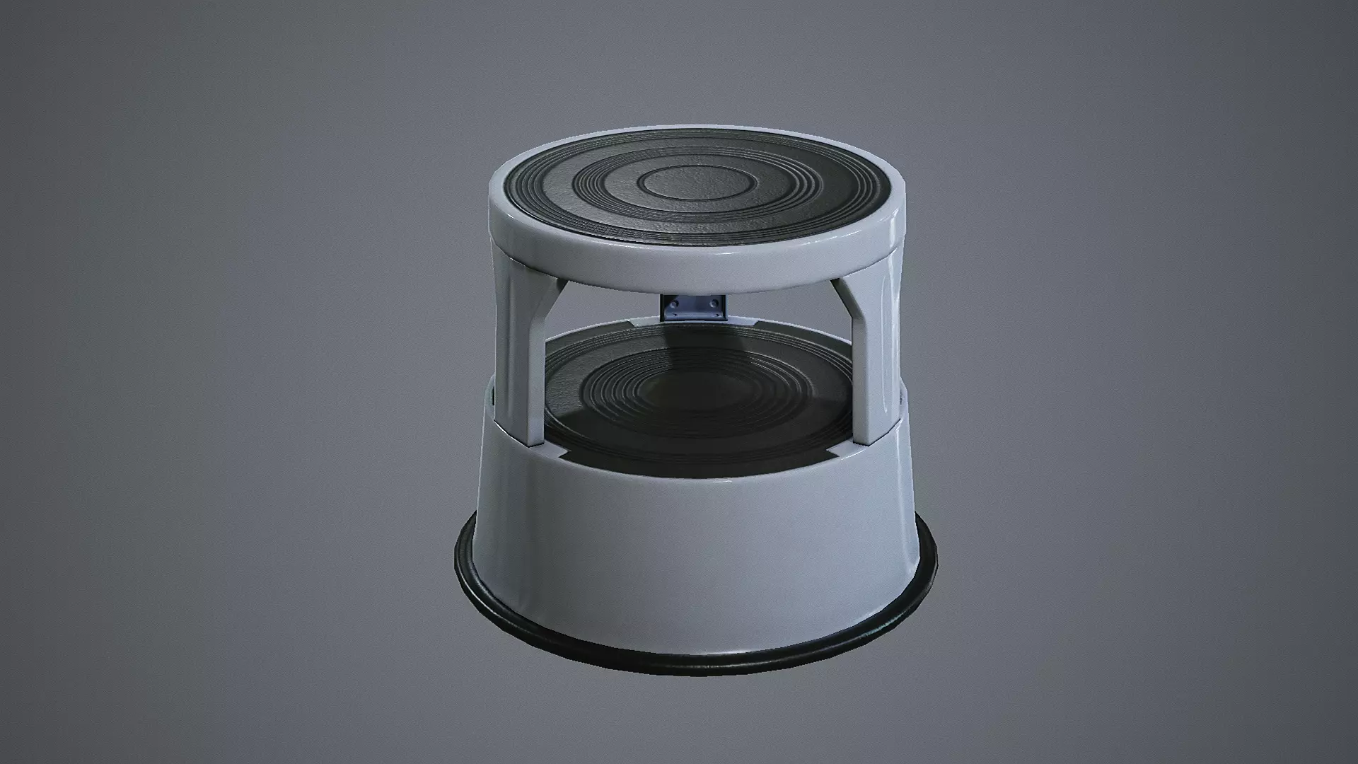 Rolling Stool Step Ladder Low-poly 3D model_0