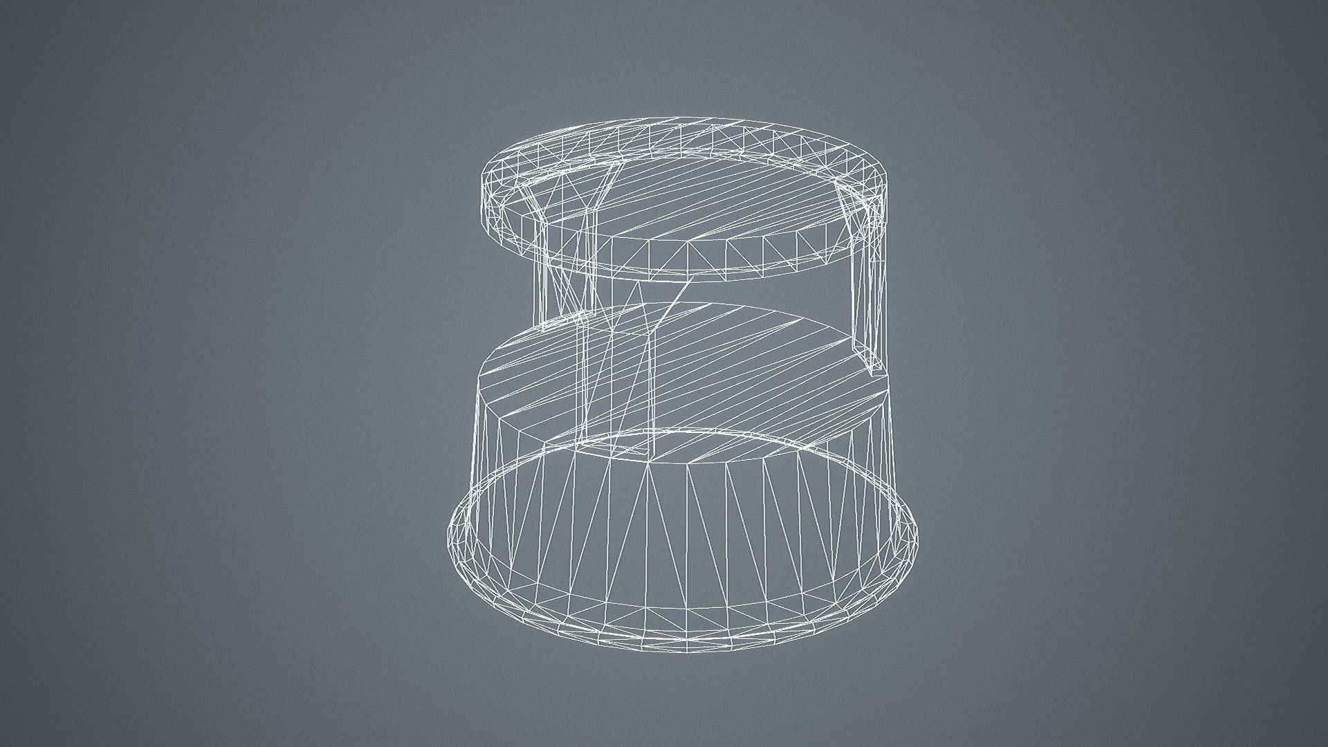 Rolling Stool Step Ladder Low-poly 3D model_20