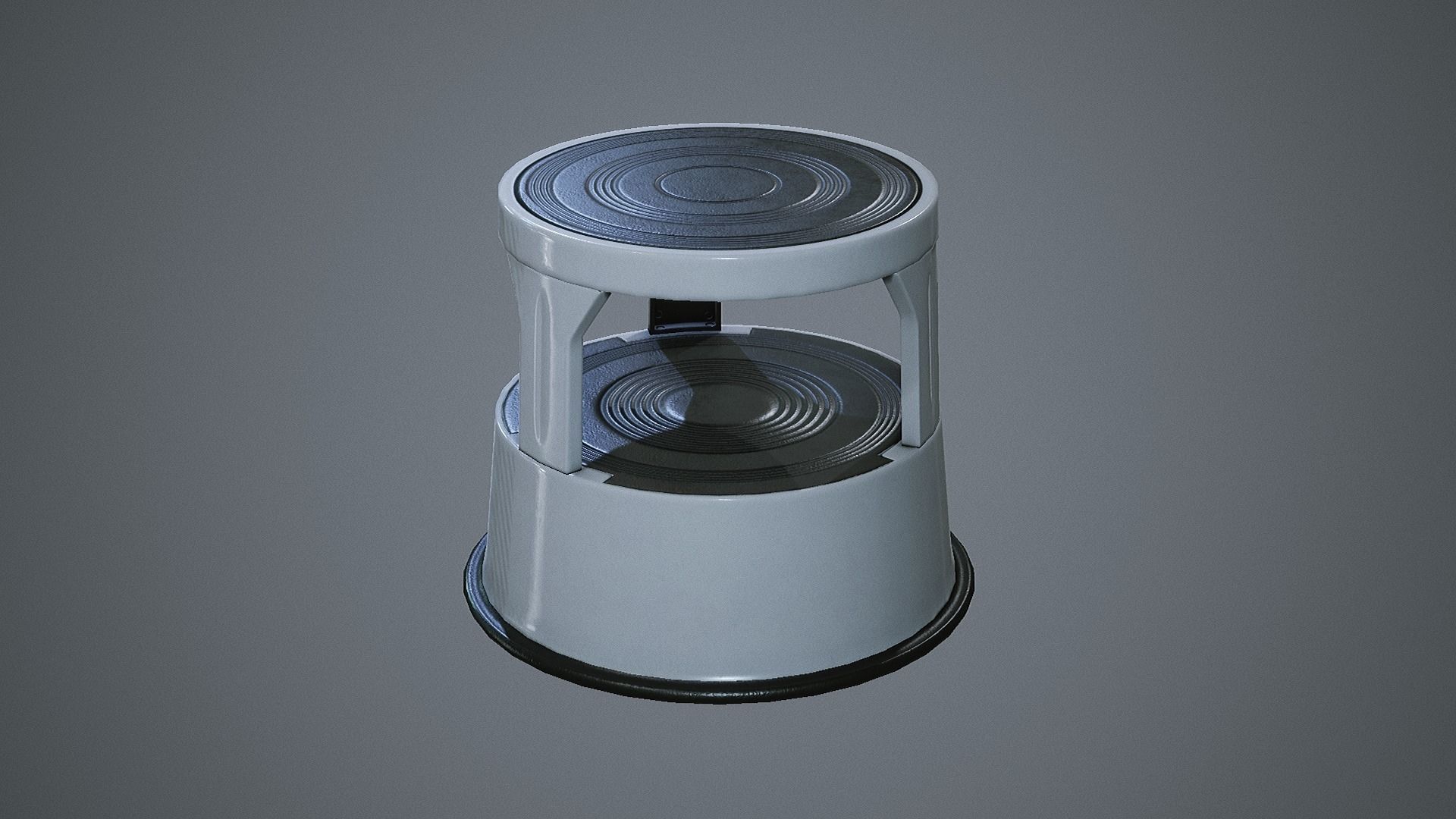 Rolling Stool Step Ladder Low-poly 3D model_7