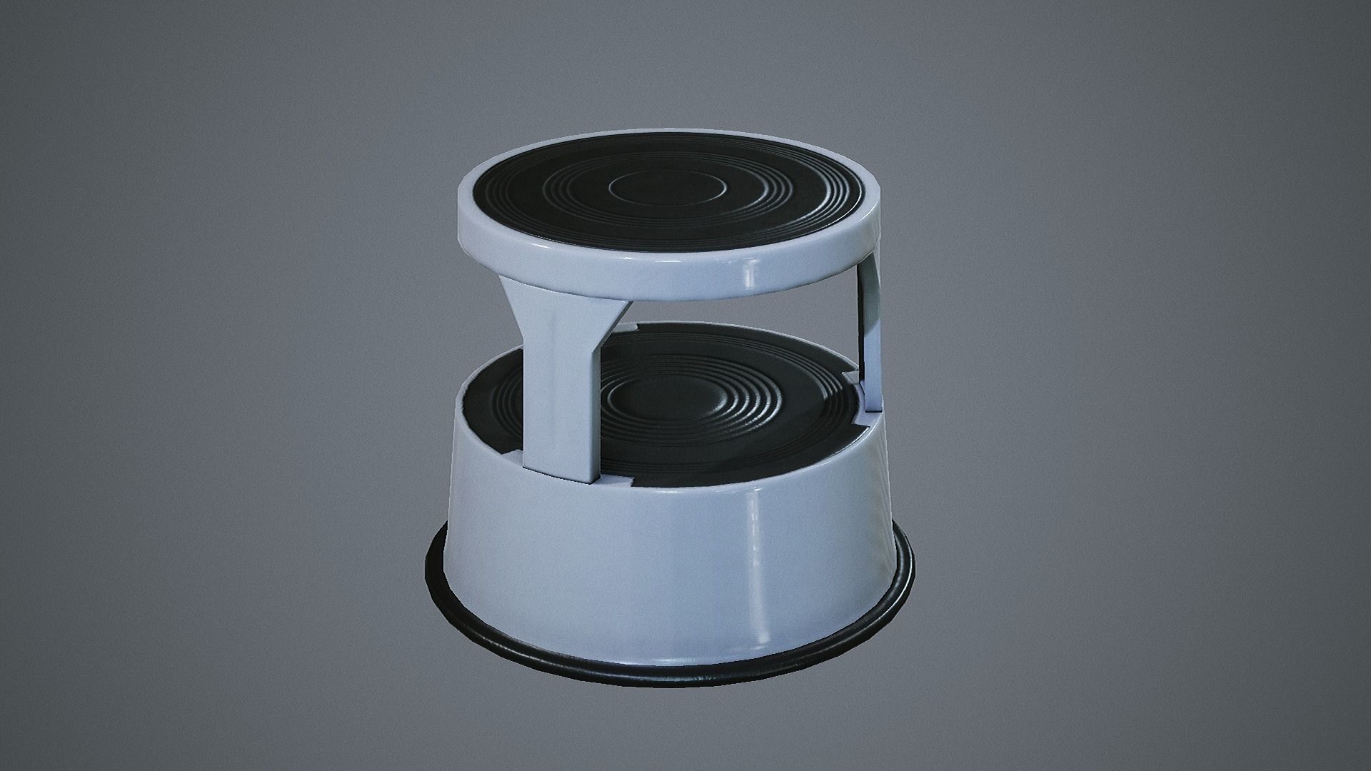 Rolling Stool Step Ladder Low-poly 3D model_1