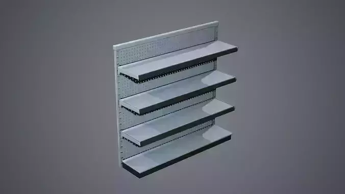 Industrial Store Shelving Units  Low-poly 3D model