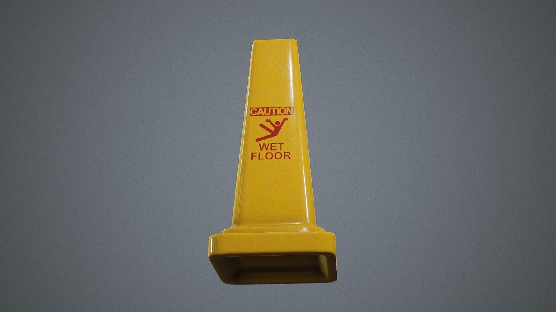 Triangular Wet Floor Sign  Low-poly 3D model_14