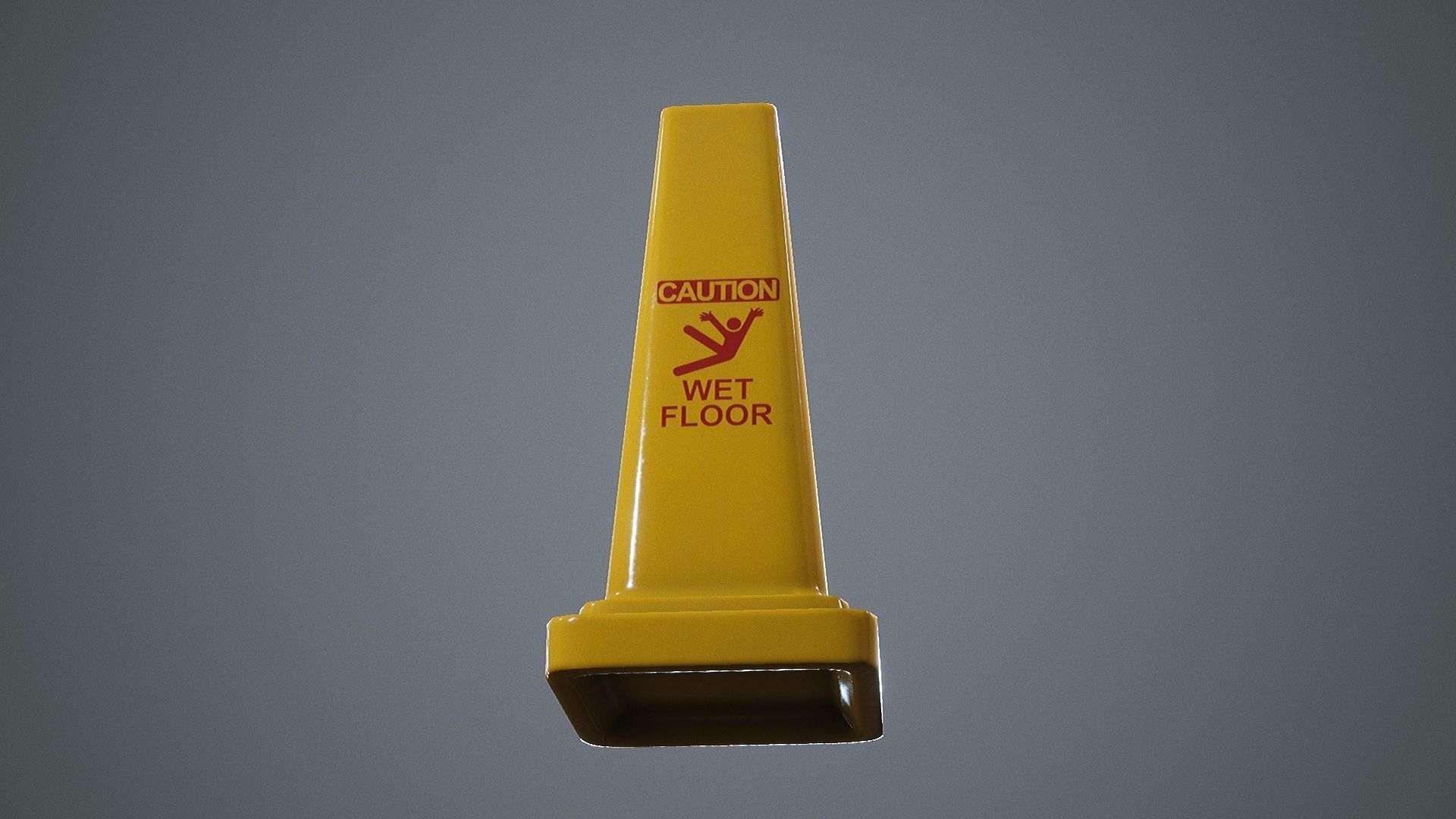 Triangular Wet Floor Sign  Low-poly 3D model_8