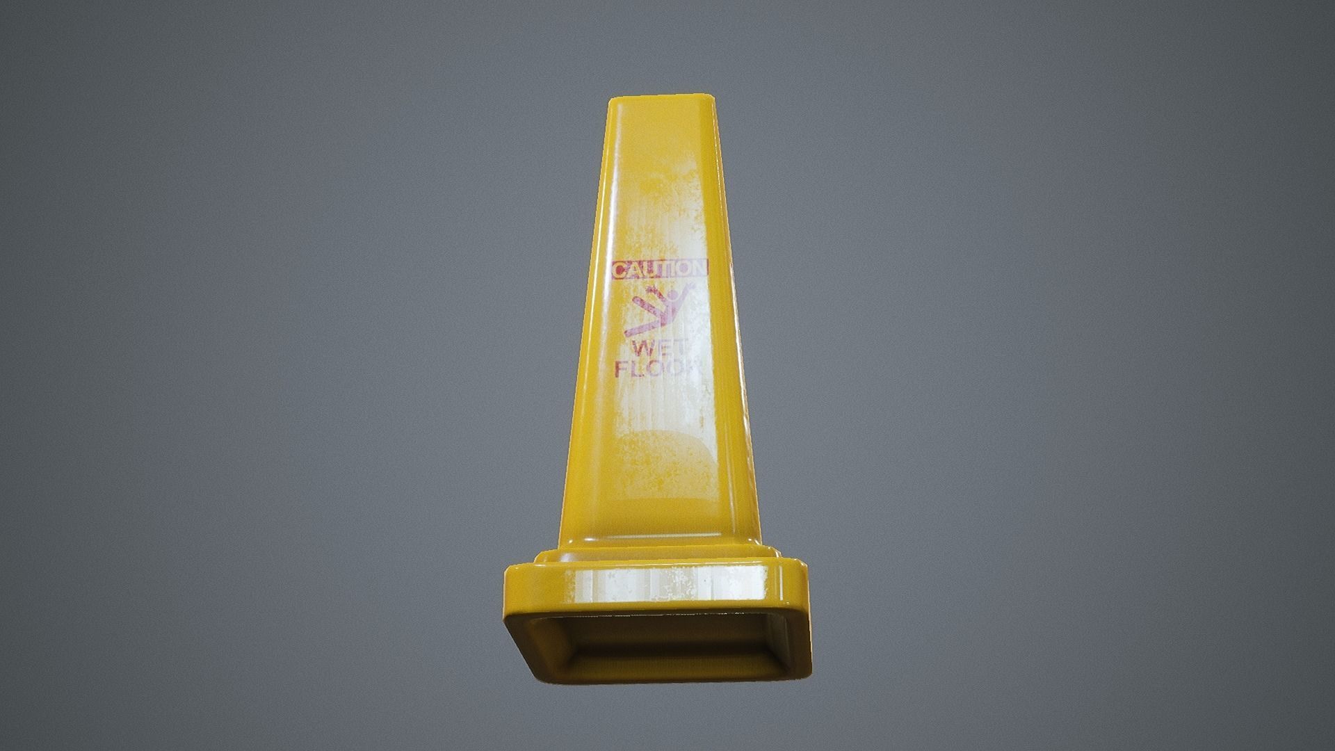 Triangular Wet Floor Sign  Low-poly 3D model_12