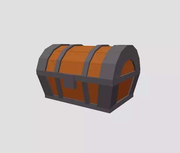 Low Poly Pirates Treasure Chest Low-poly 3D model_0