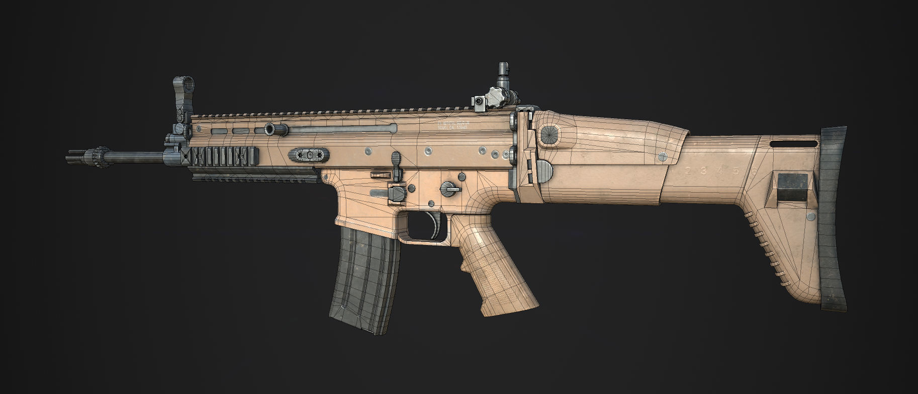 Weapon - FN SCAR-L Low-poly 3D model_25
