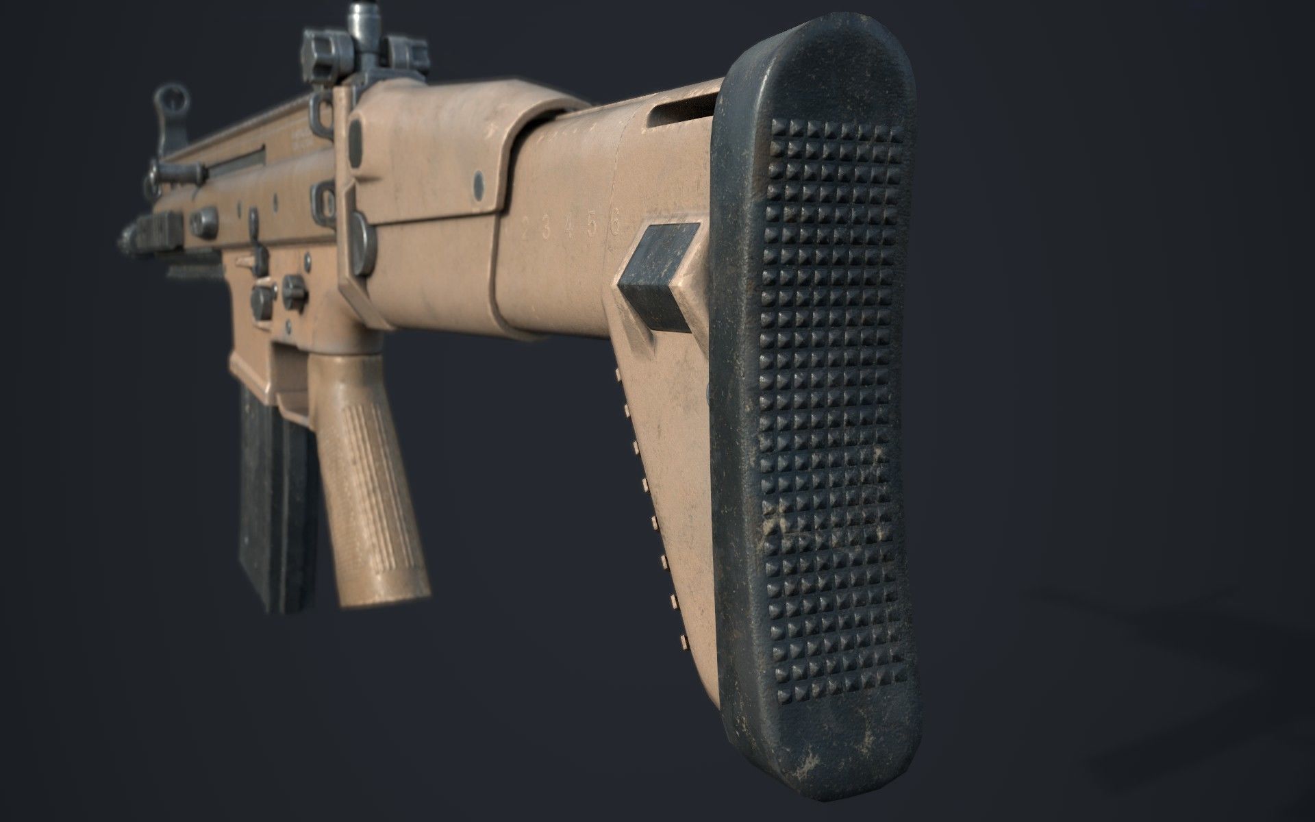 Weapon - FN SCAR-L Low-poly 3D model_9