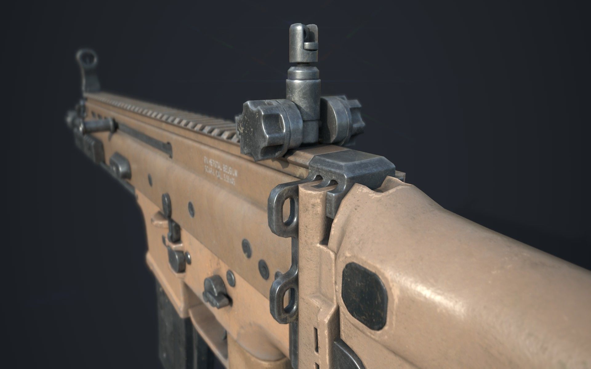 Weapon - FN SCAR-L Low-poly 3D model_3