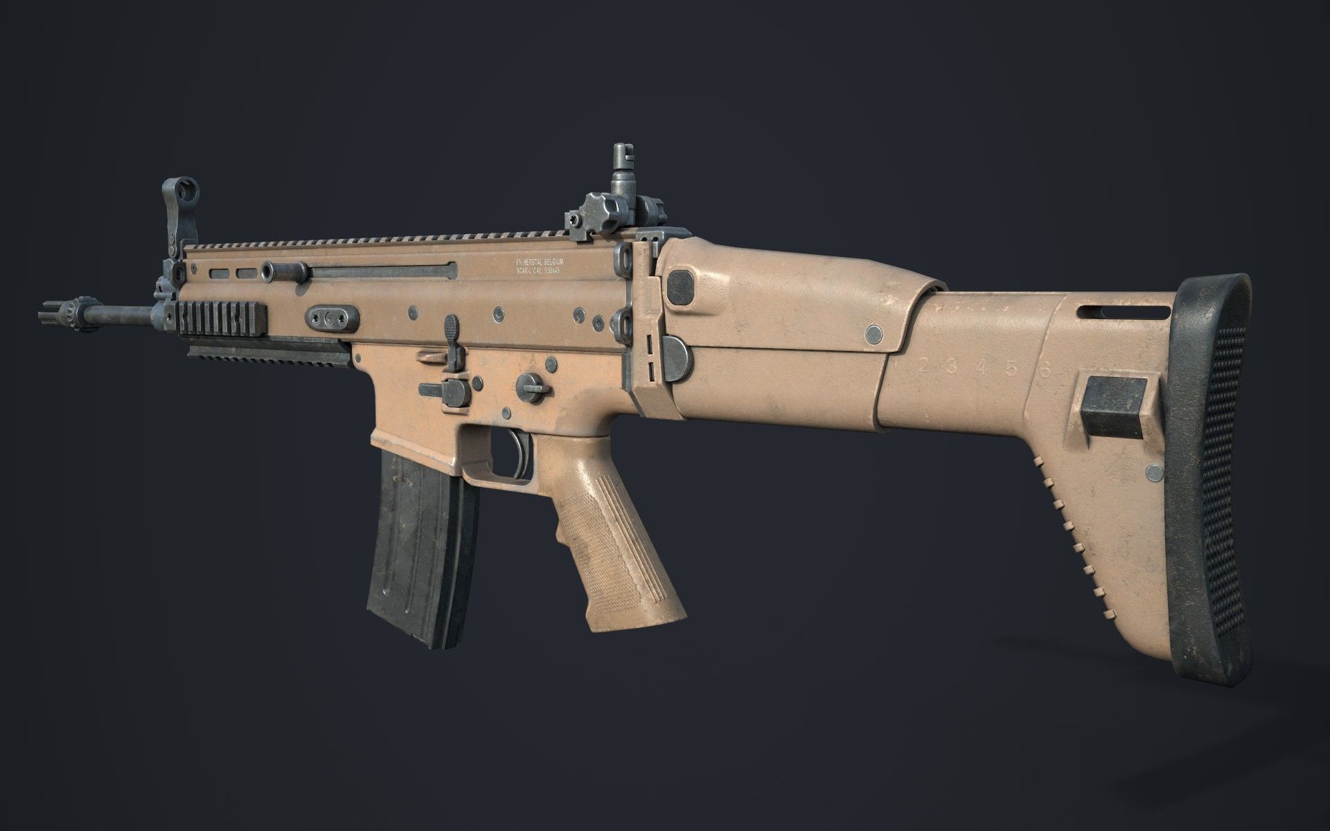 Weapon - FN SCAR-L Low-poly 3D model_19