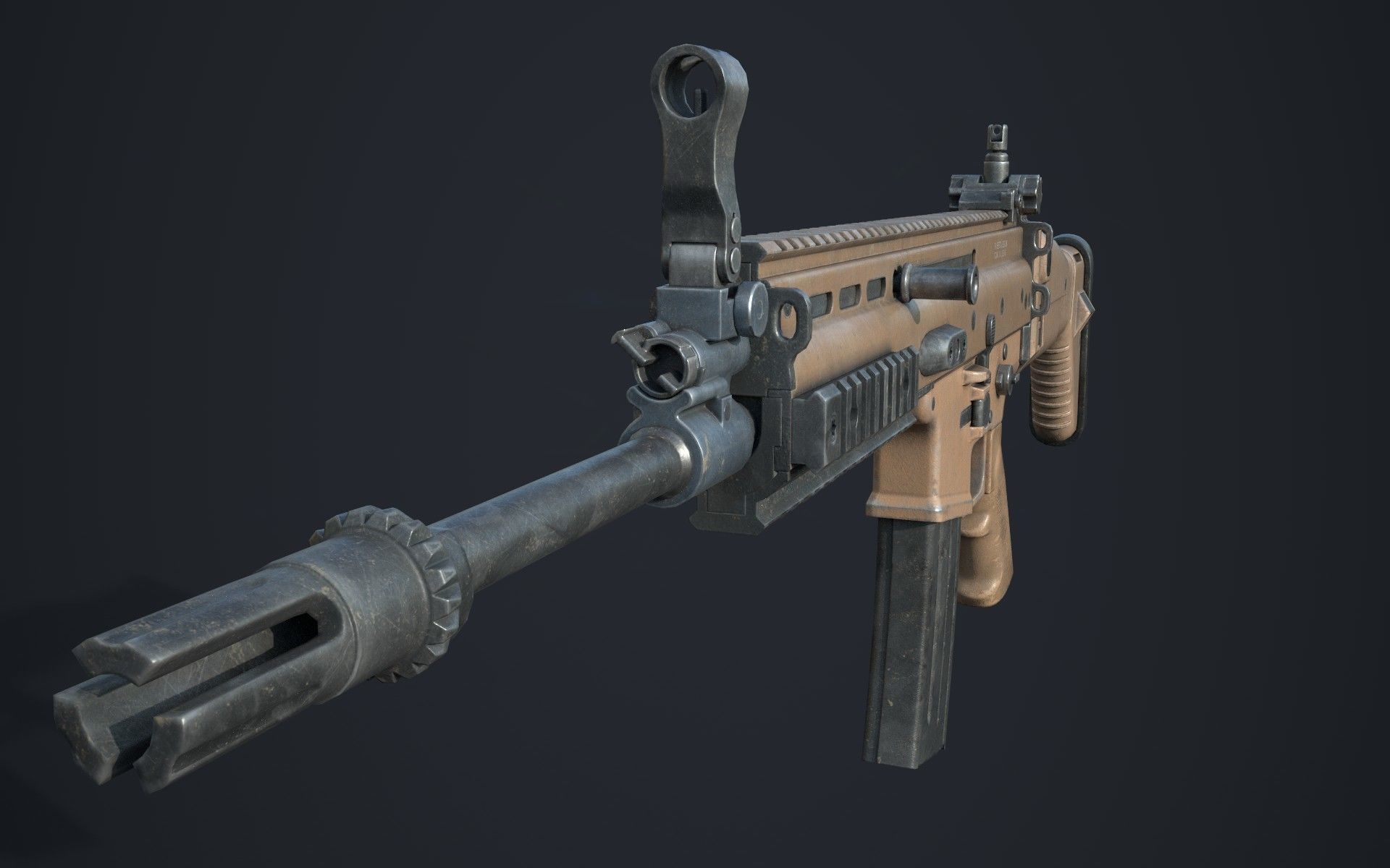 Weapon - FN SCAR-L Low-poly 3D model_15