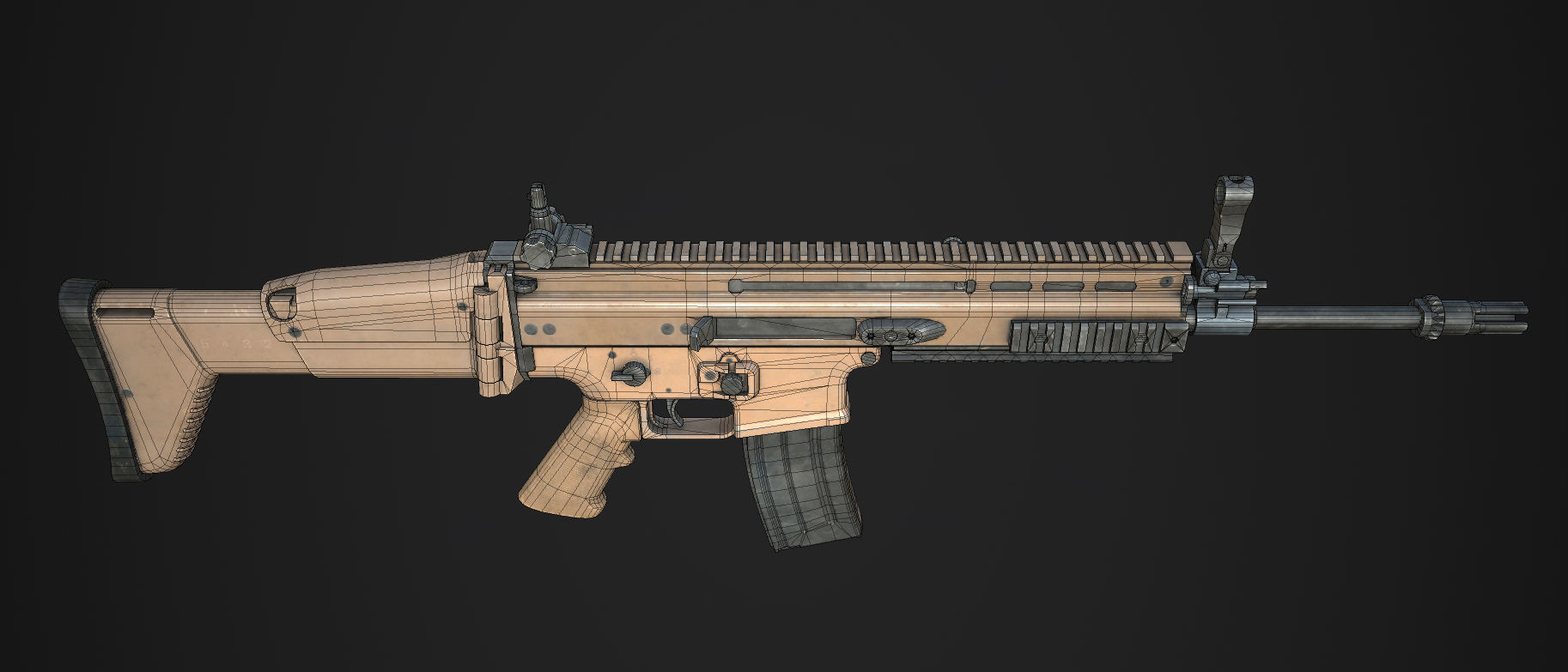 Weapon - FN SCAR-L Low-poly 3D model_26