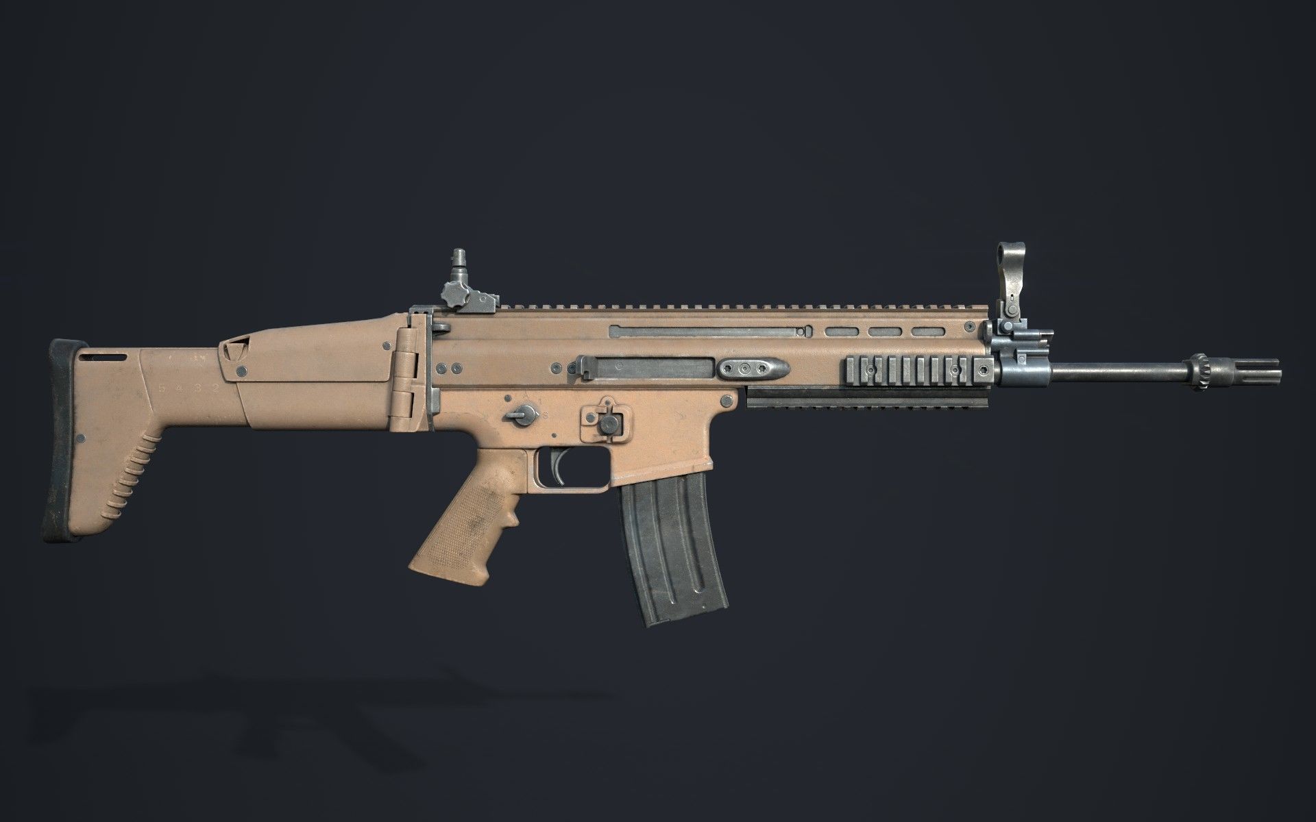 Weapon - FN SCAR-L Low-poly 3D model_12