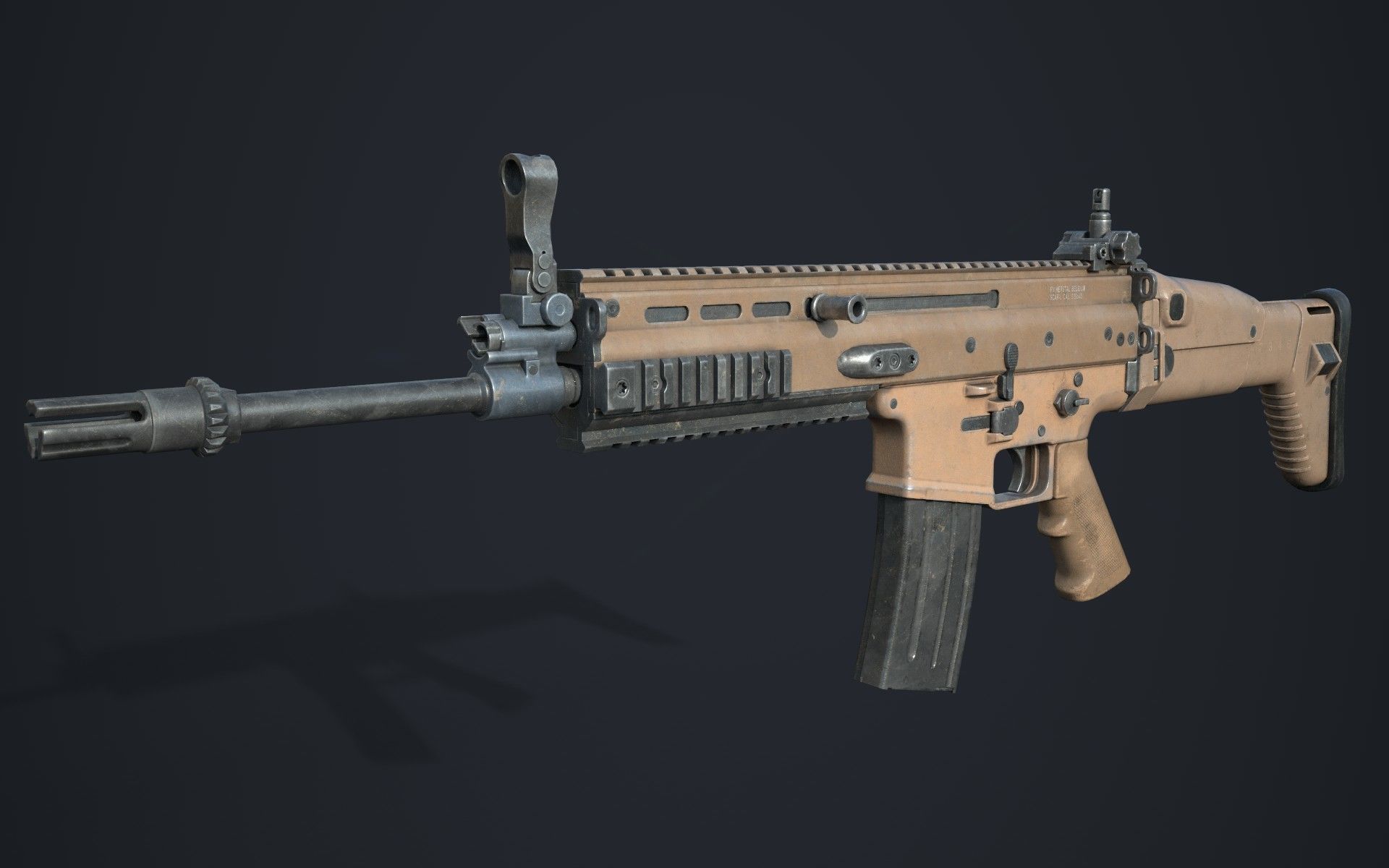 Weapon - FN SCAR-L Low-poly 3D model_17
