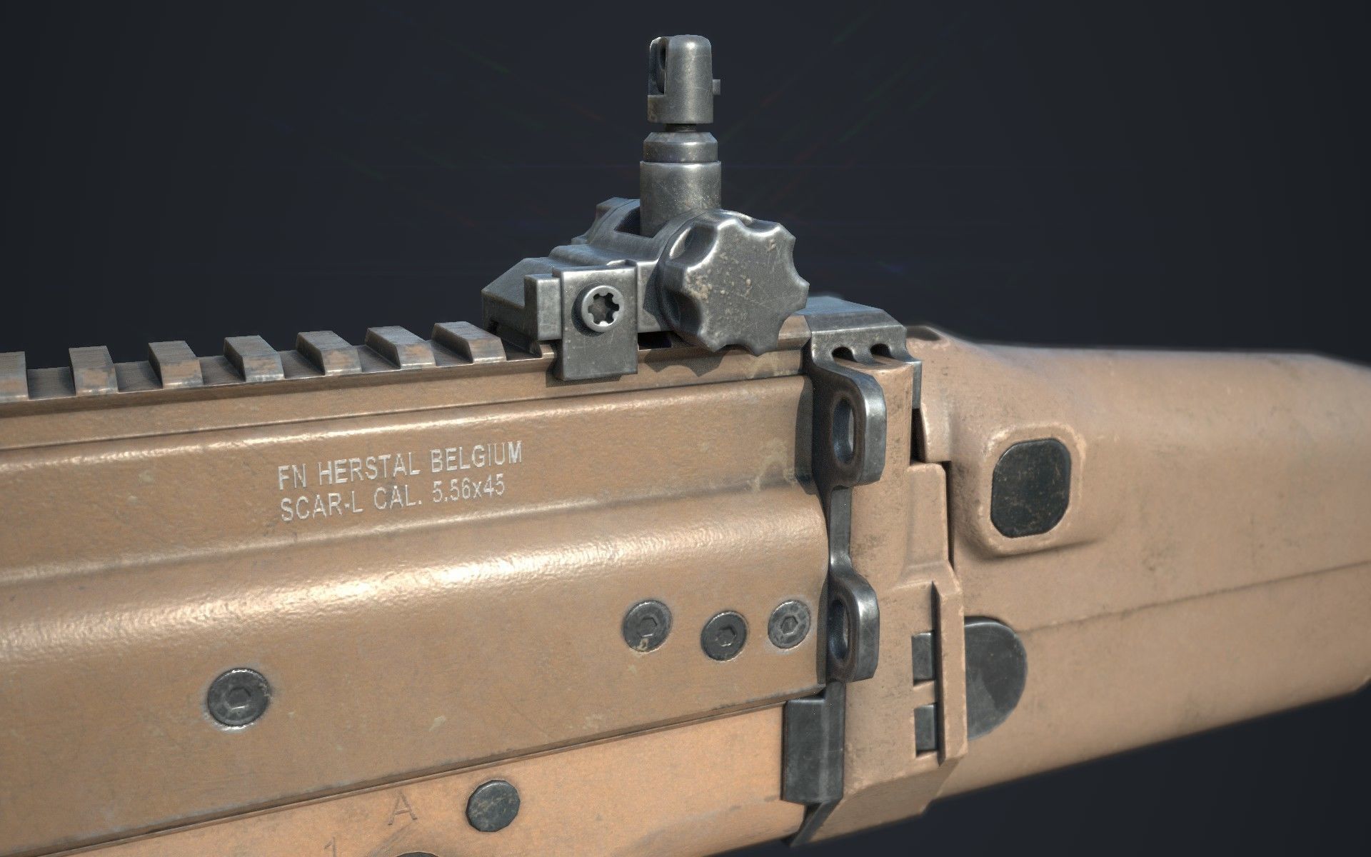 Weapon - FN SCAR-L Low-poly 3D model_8