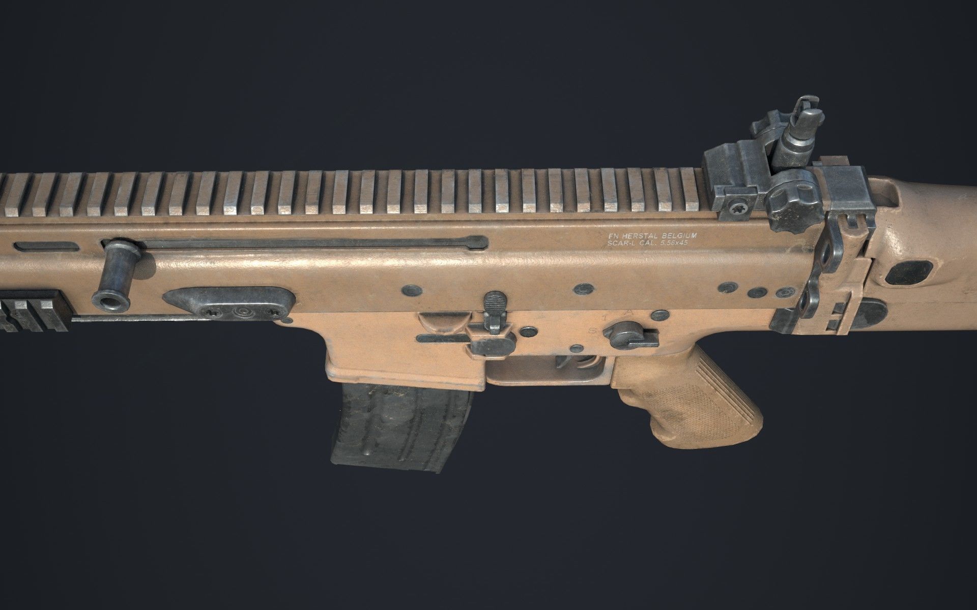 Weapon - FN SCAR-L Low-poly 3D model_22