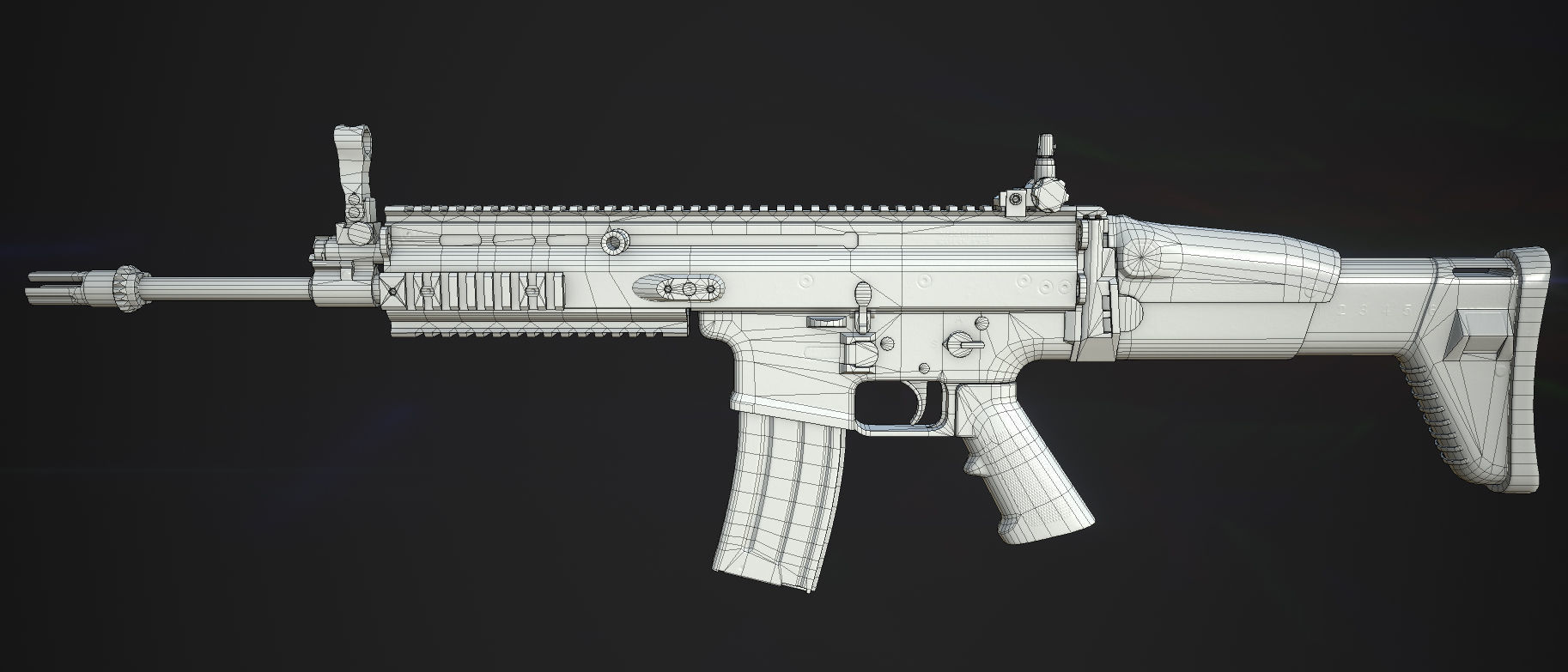 Weapon - FN SCAR-L Low-poly 3D model_31