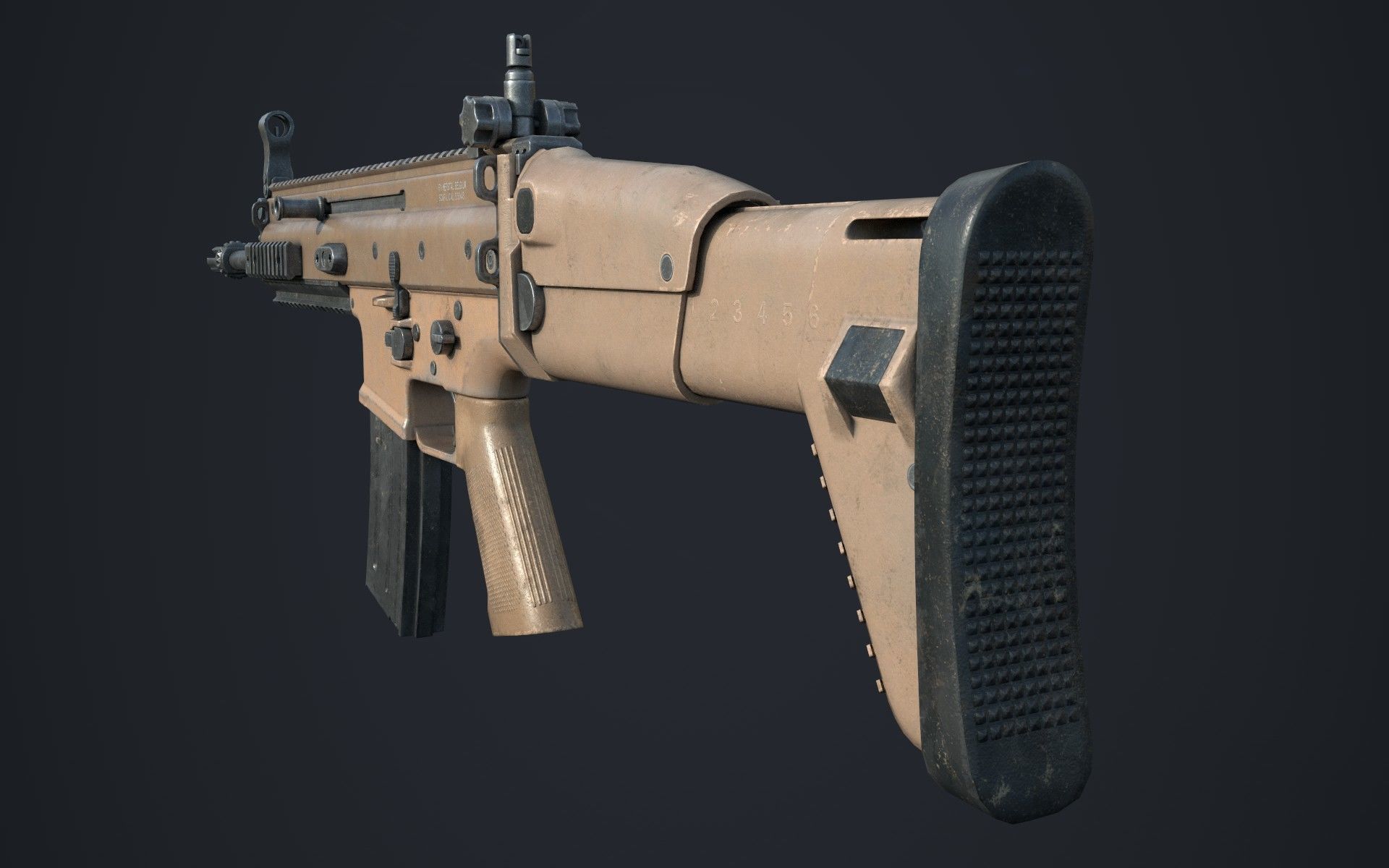 Weapon - FN SCAR-L Low-poly 3D model_20