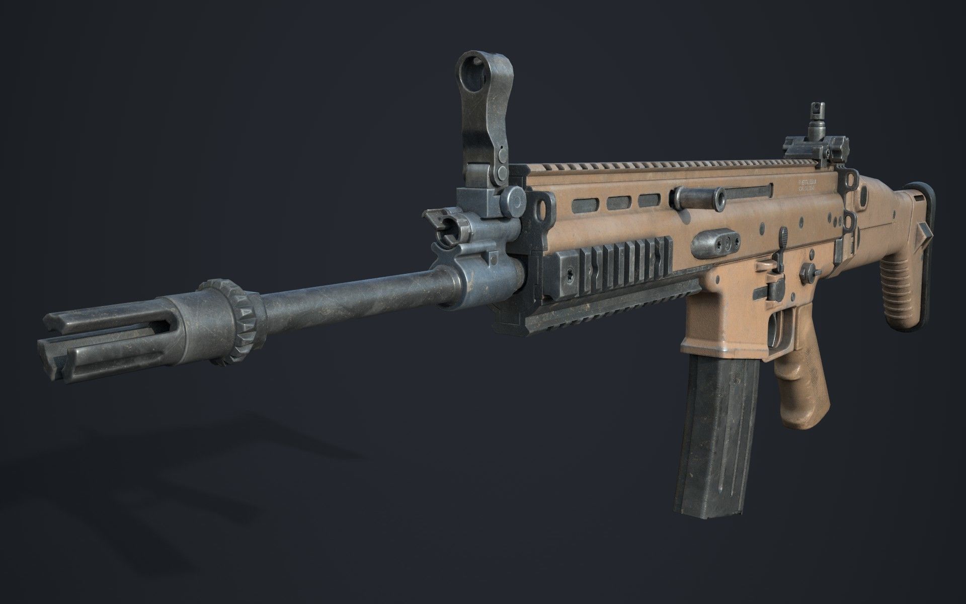 Weapon - FN SCAR-L Low-poly 3D model_16