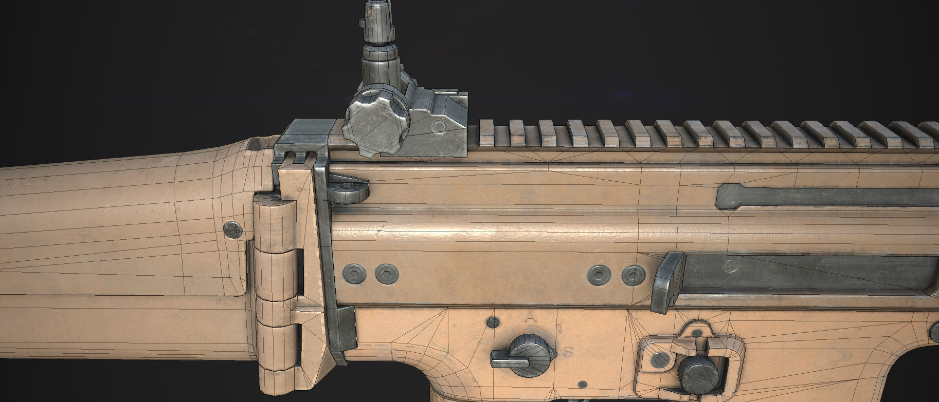 Weapon - FN SCAR-L Low-poly 3D model_29