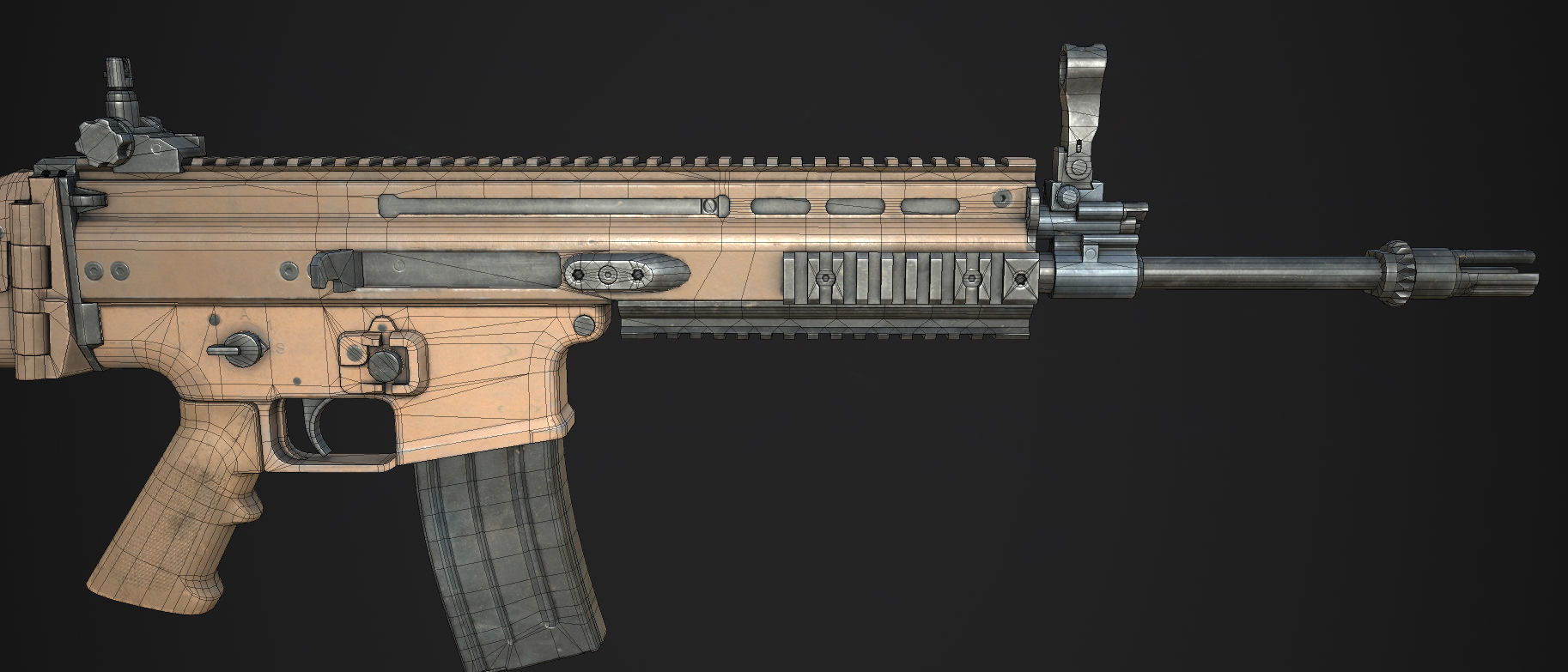 Weapon - FN SCAR-L Low-poly 3D model_28