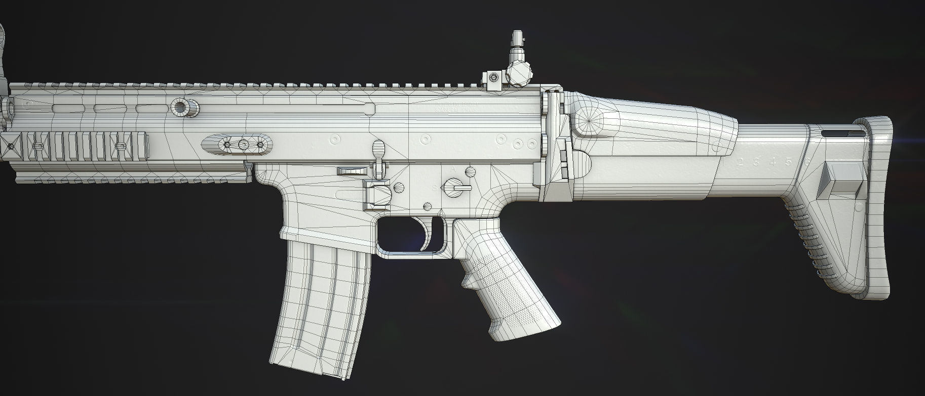 Weapon - FN SCAR-L Low-poly 3D model_33