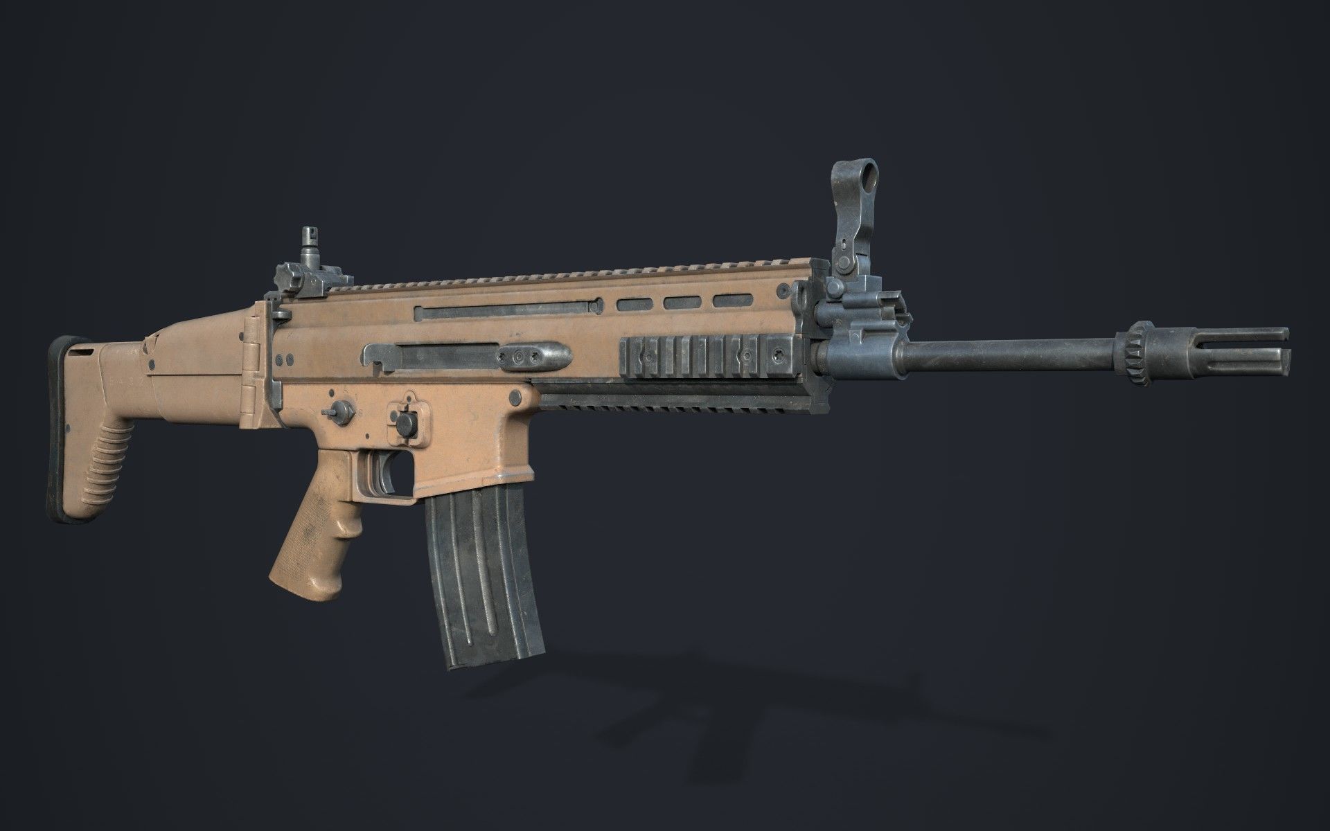 Weapon - FN SCAR-L Low-poly 3D model_13