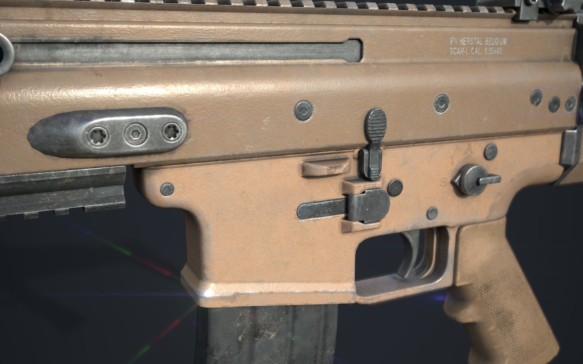 Weapon - FN SCAR-L Low-poly 3D model_1