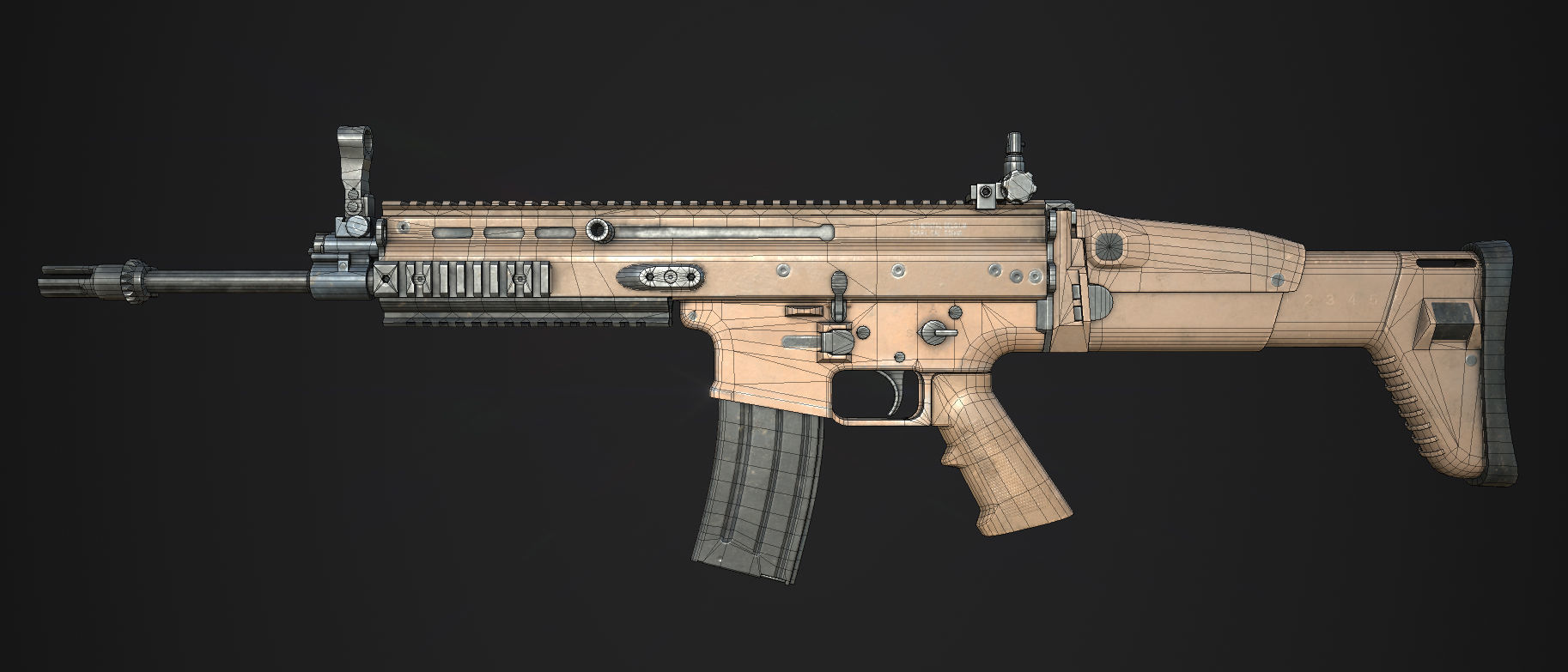 Weapon - FN SCAR-L Low-poly 3D model_24