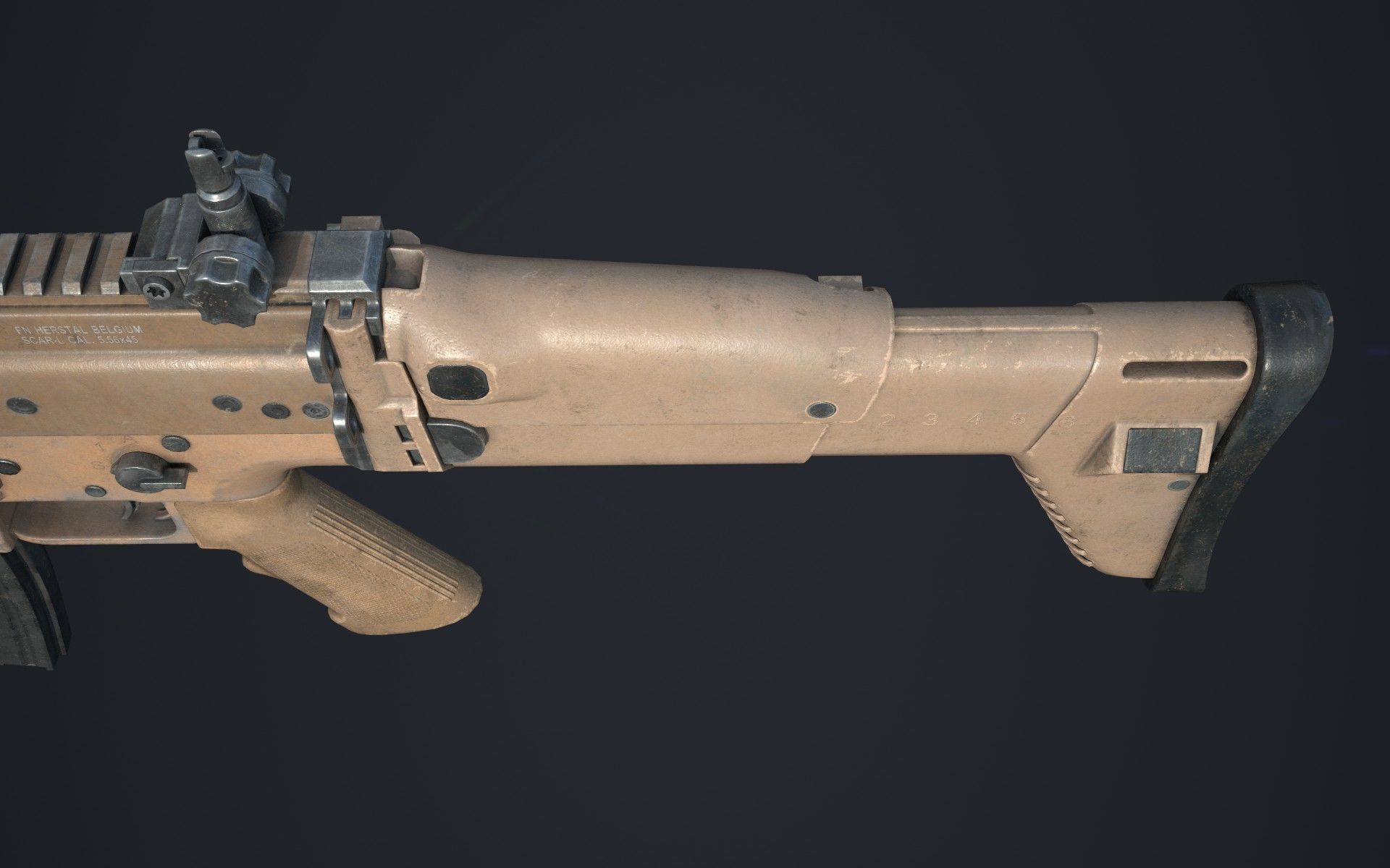 Weapon - FN SCAR-L Low-poly 3D model_21