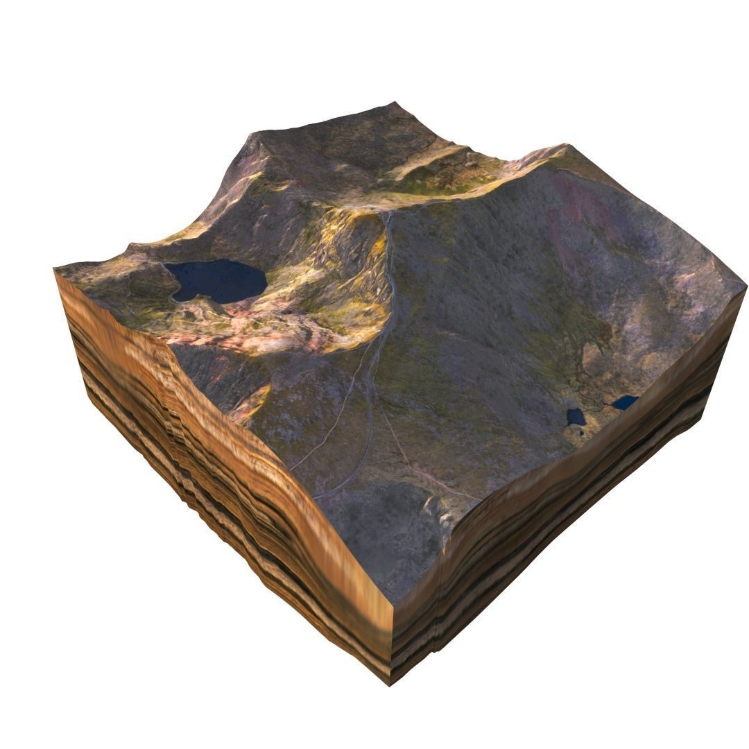 Mount Snowdon Peak - Low and High Poly Versions Low-poly 3D model_12