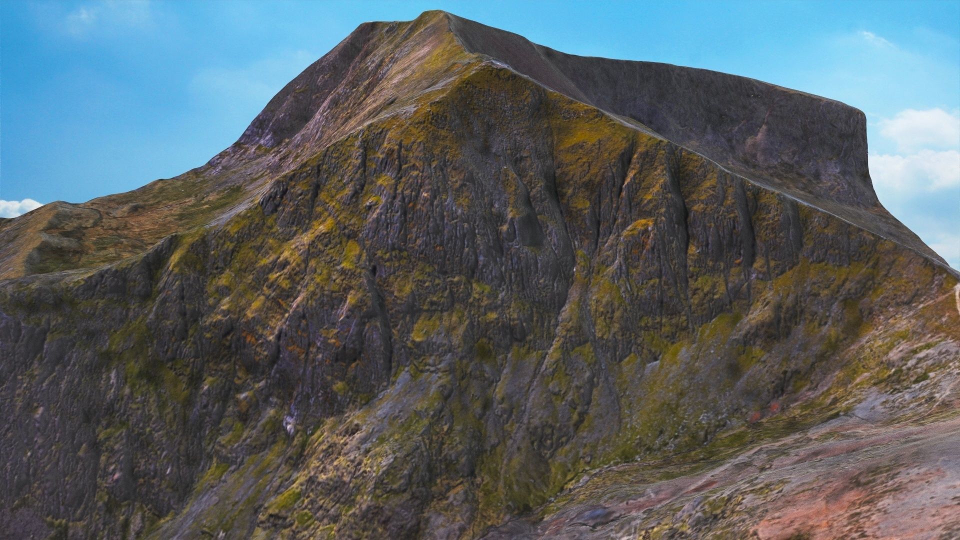 Mount Snowdon Peak - Low and High Poly Versions Low-poly 3D model_3