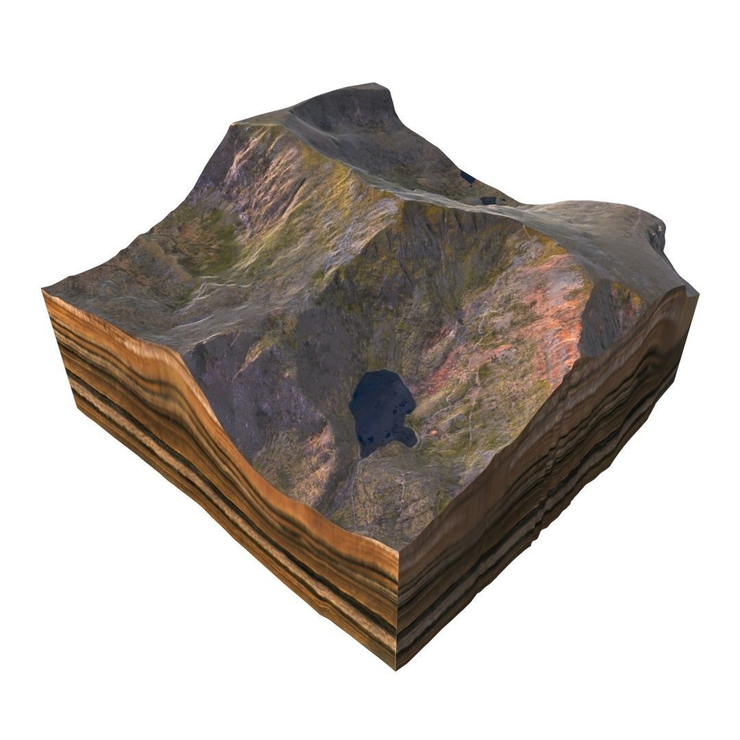 Mount Snowdon Peak - Low and High Poly Versions Low-poly 3D model_10