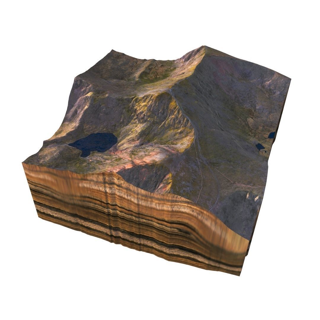 Mount Snowdon Peak - Low and High Poly Versions Low-poly 3D model_19